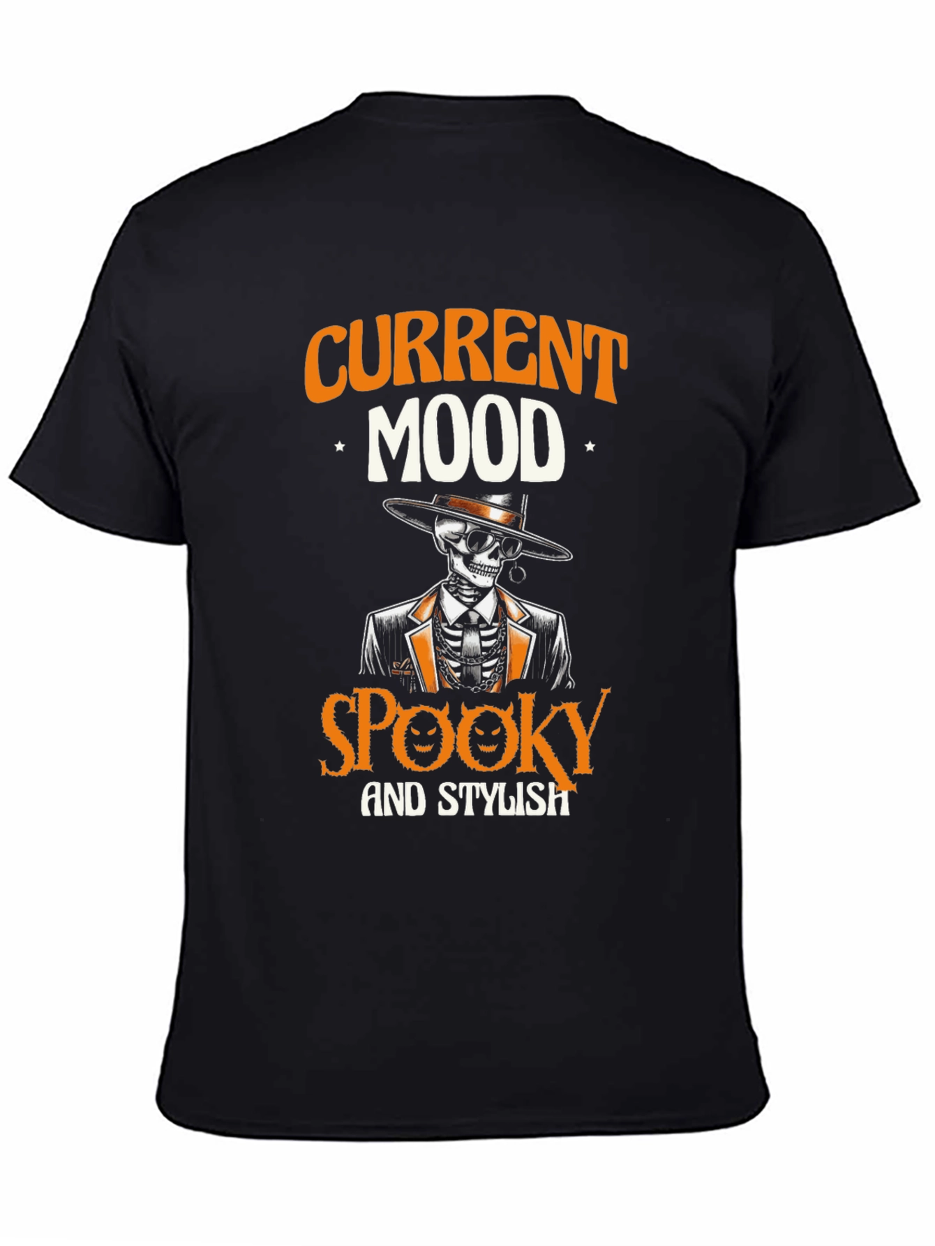 Spooky & Stylish Skeleton Graphic T-Shirt - Halloween Vibes