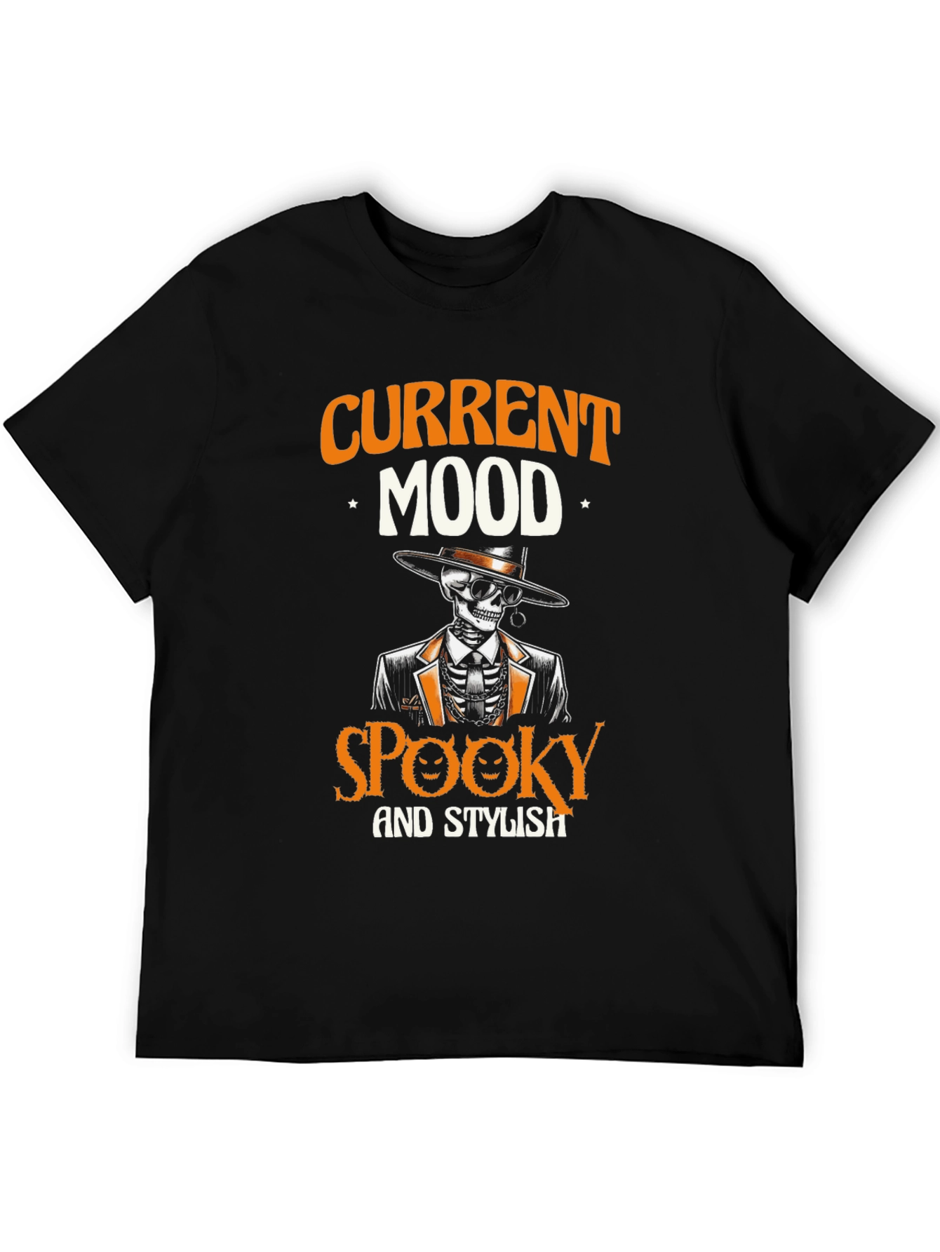 Spooky & Stylish Skeleton Graphic T-Shirt - Halloween Vibes