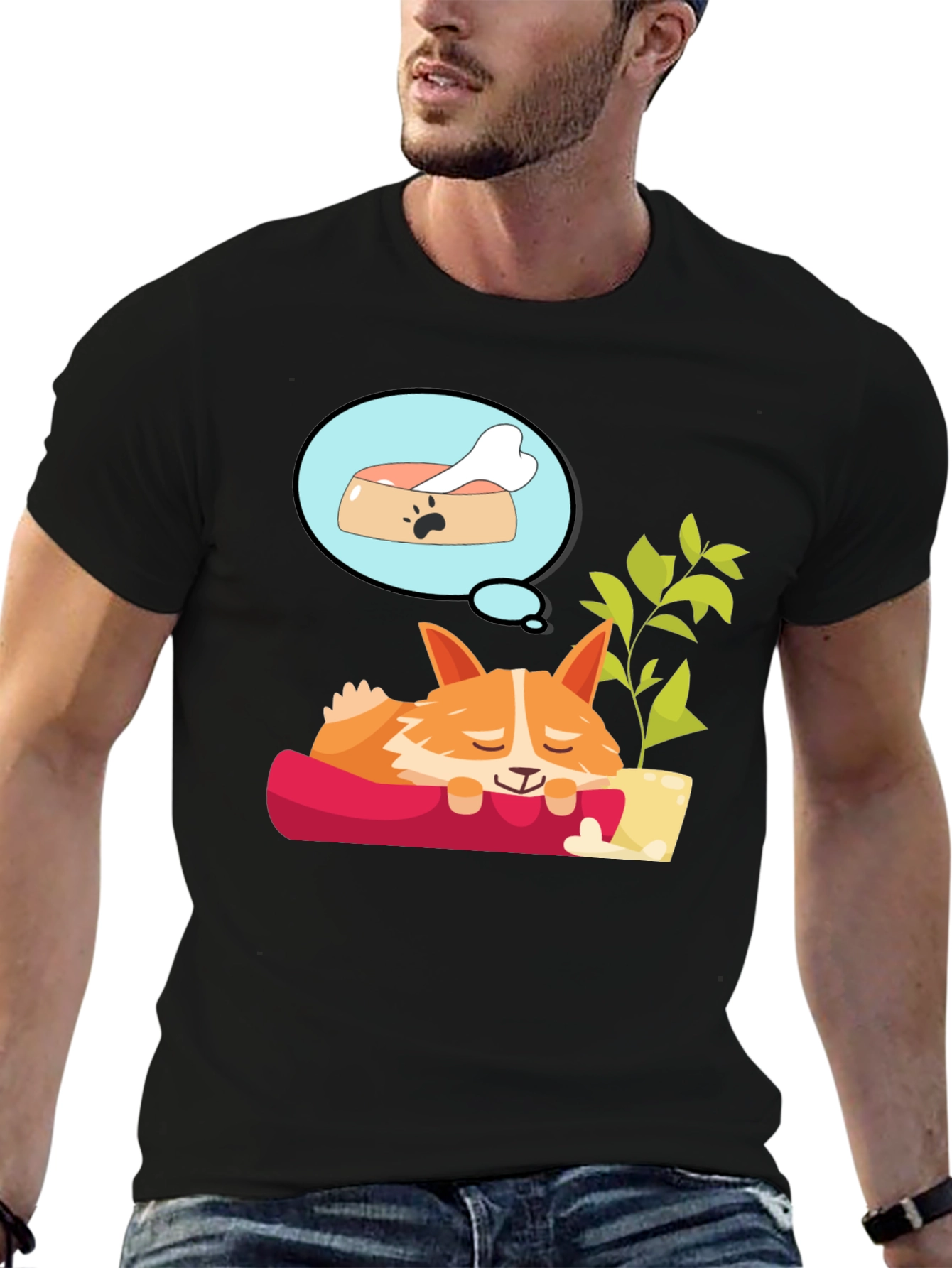Dreaming Corgi T-Shirt - Relaxed Fit