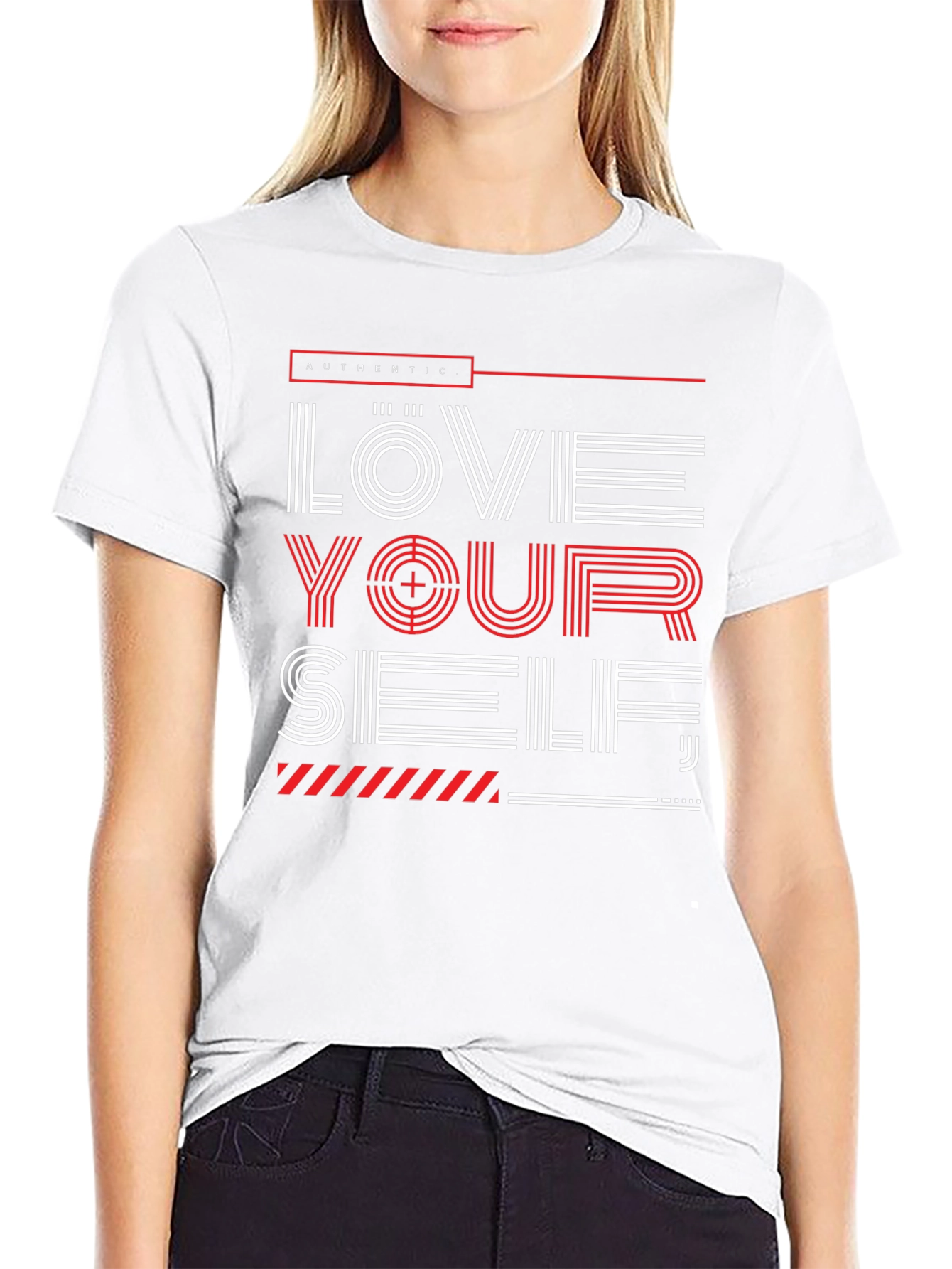 Love Yourself Graphic Print Black T-Shirt