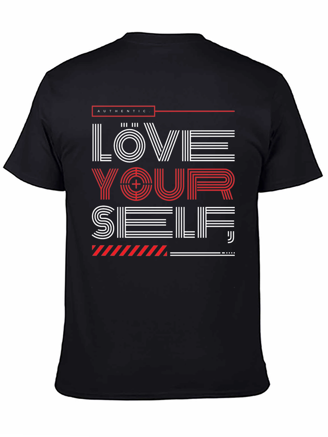 Love Yourself Graphic Print Black T-Shirt
