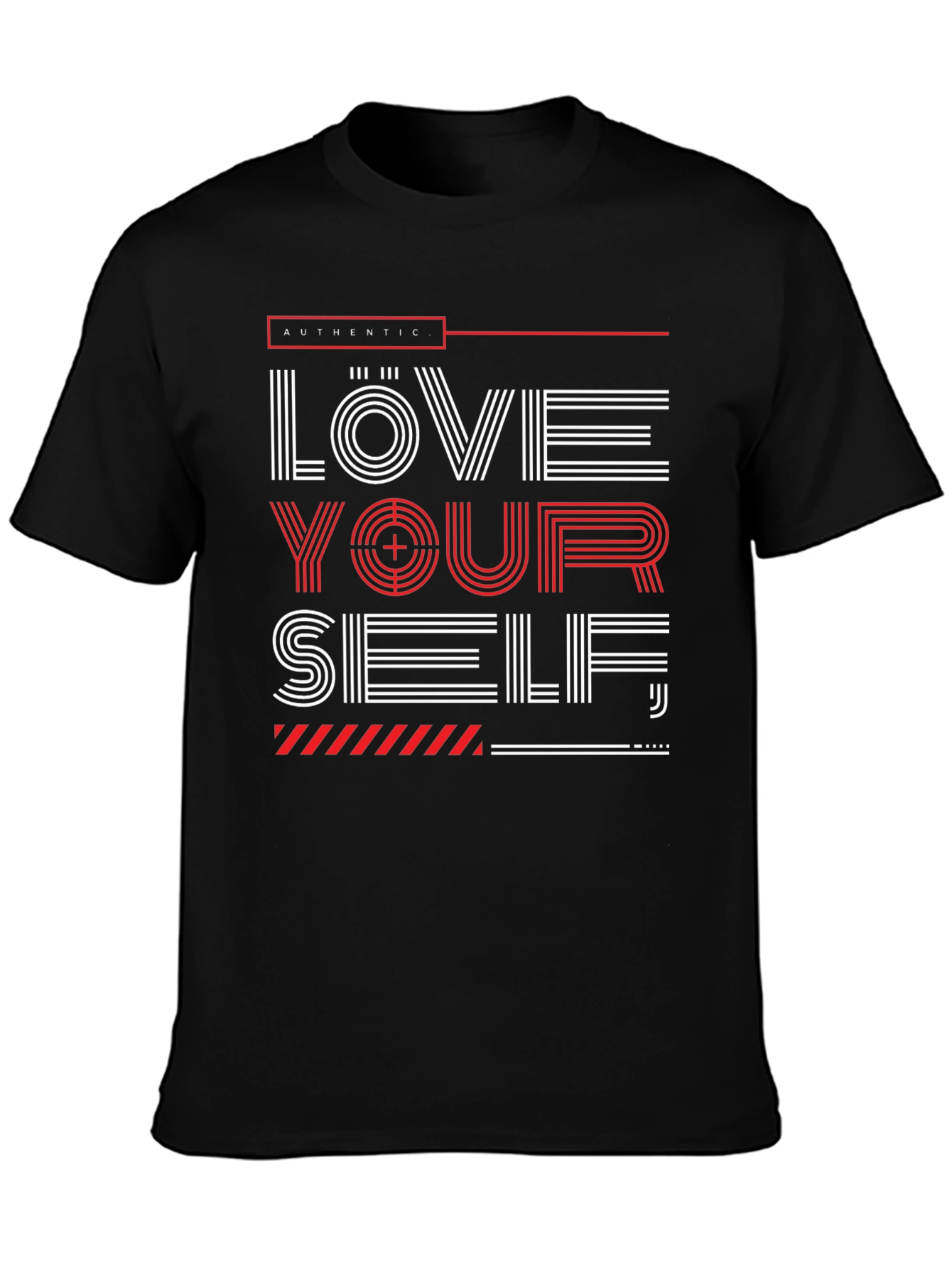 Love Yourself Graphic Print Black T-Shirt