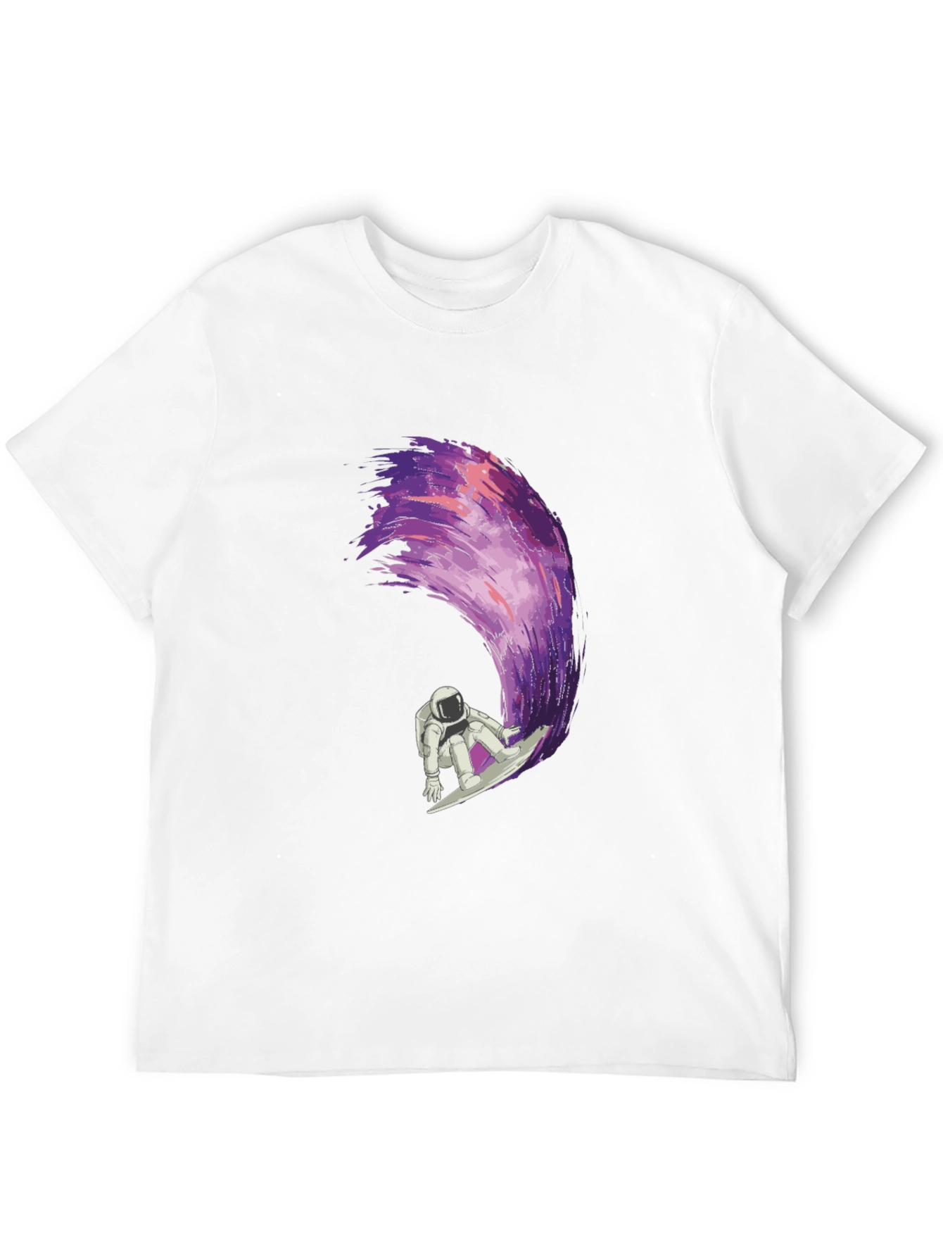 Astronaut Surfing Galaxy Wave Graphic T-Shirt