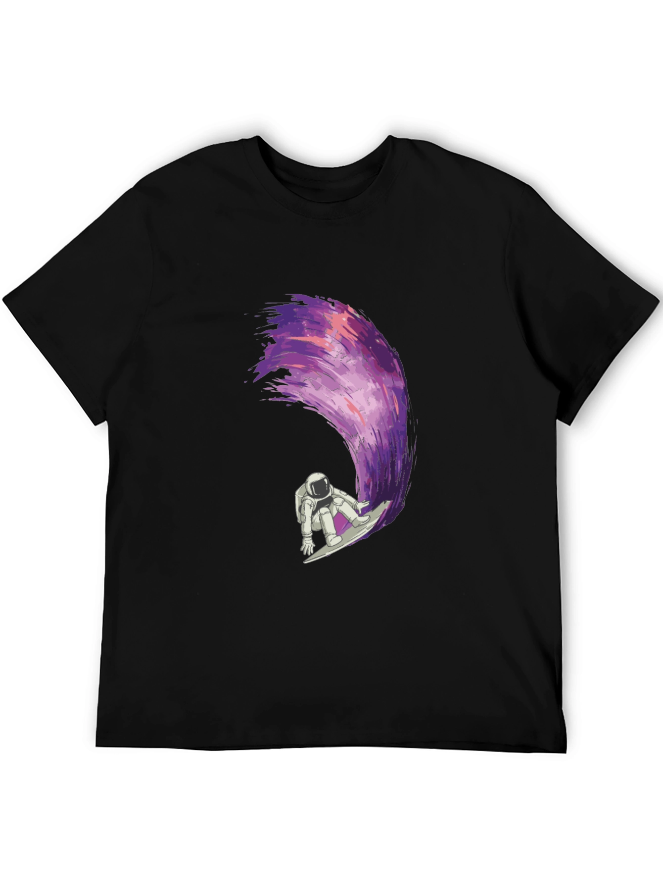 Astronaut Surfing Galaxy Wave Graphic T-Shirt