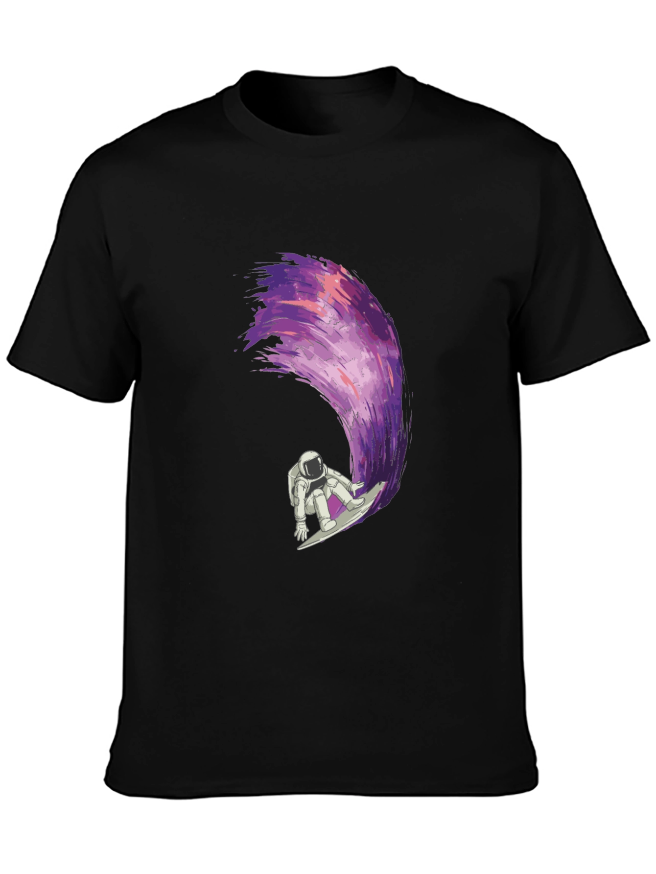 Astronaut Surfing Galaxy Wave Graphic T-Shirt