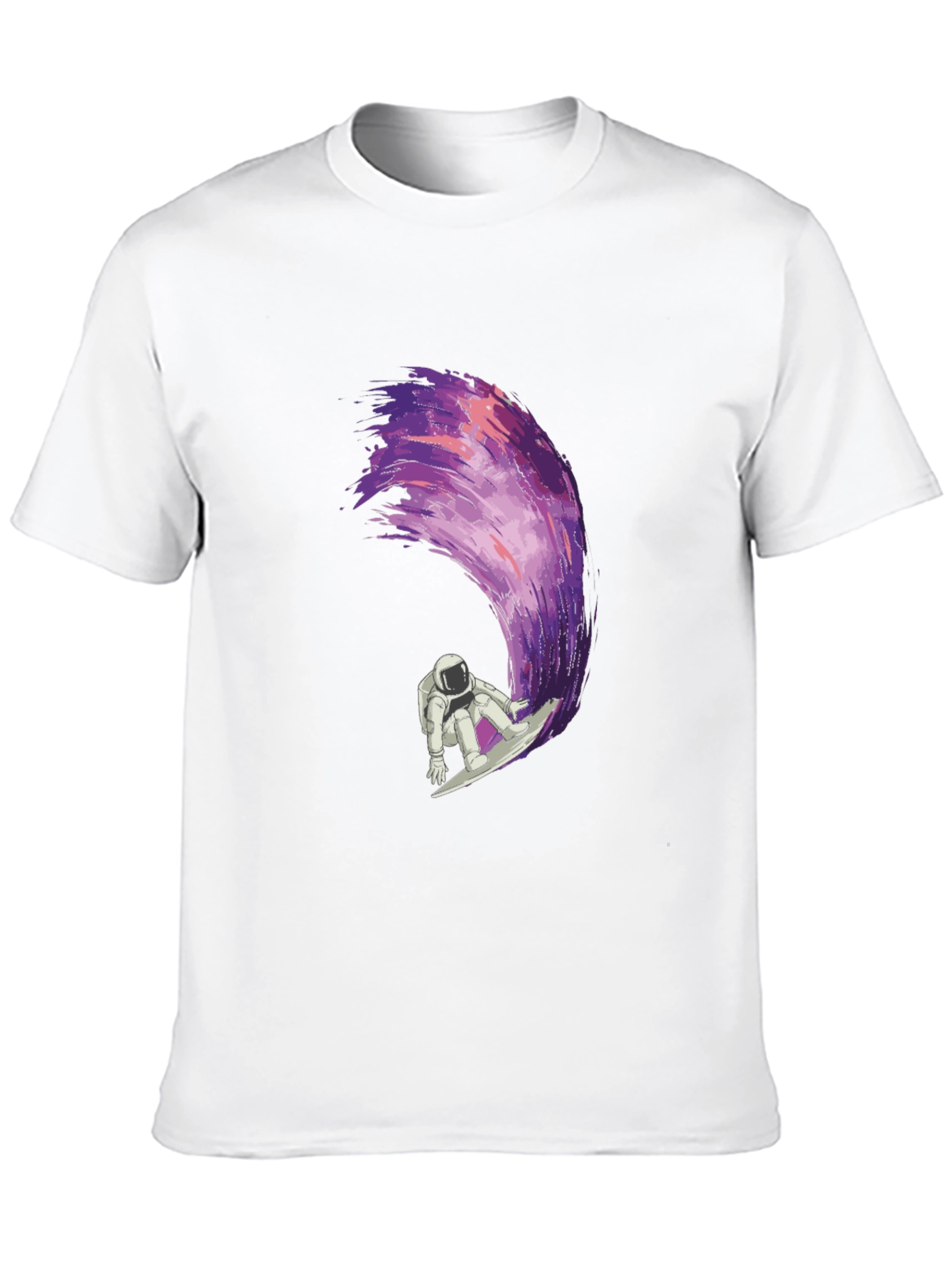 Astronaut Surfing Galaxy Wave Graphic T-Shirt