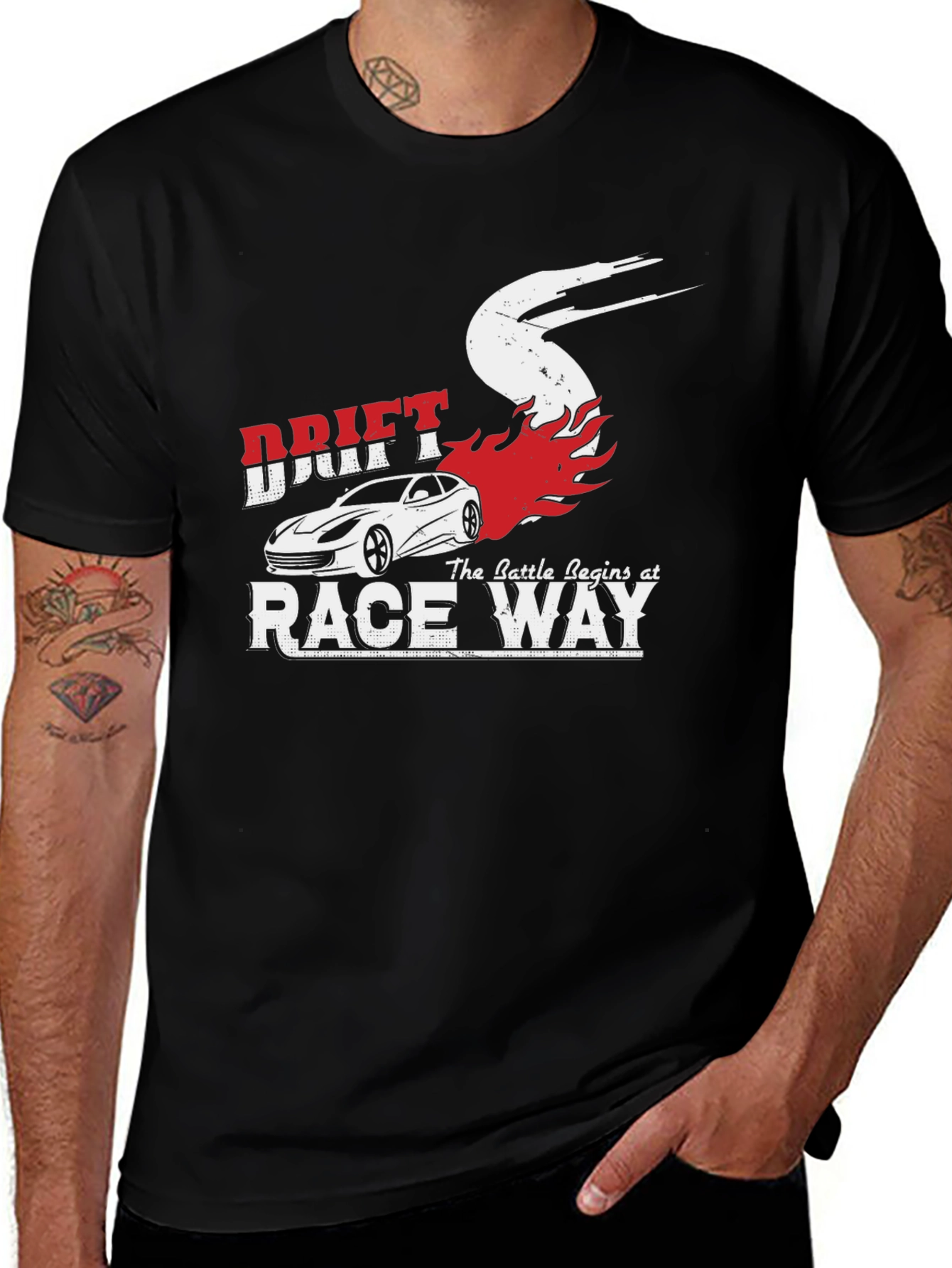 Drift Race Way Graphic Tee - Car Enthusiast T-Shirt