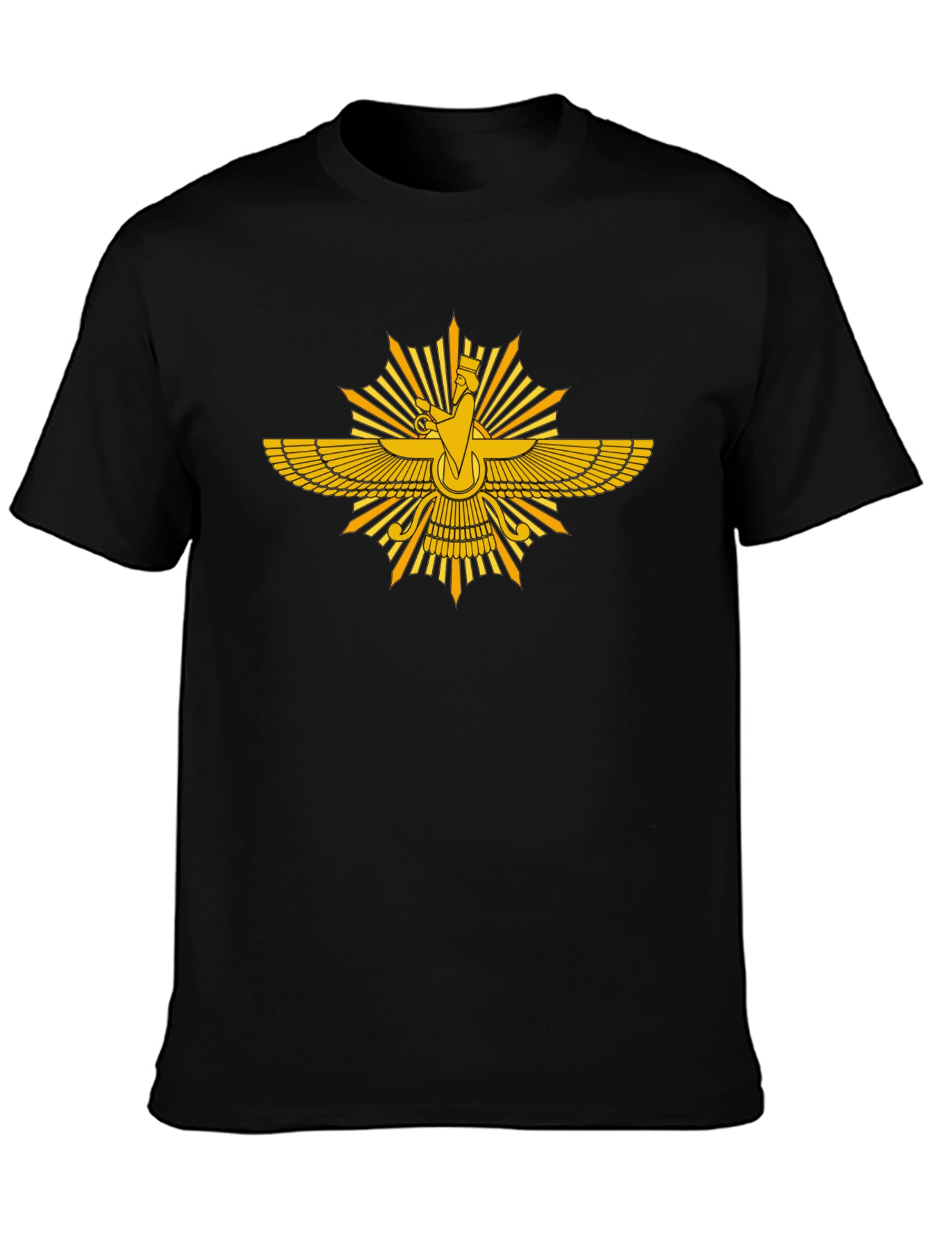 Zoroastrian Faravahar Symbol Black T-Shirt