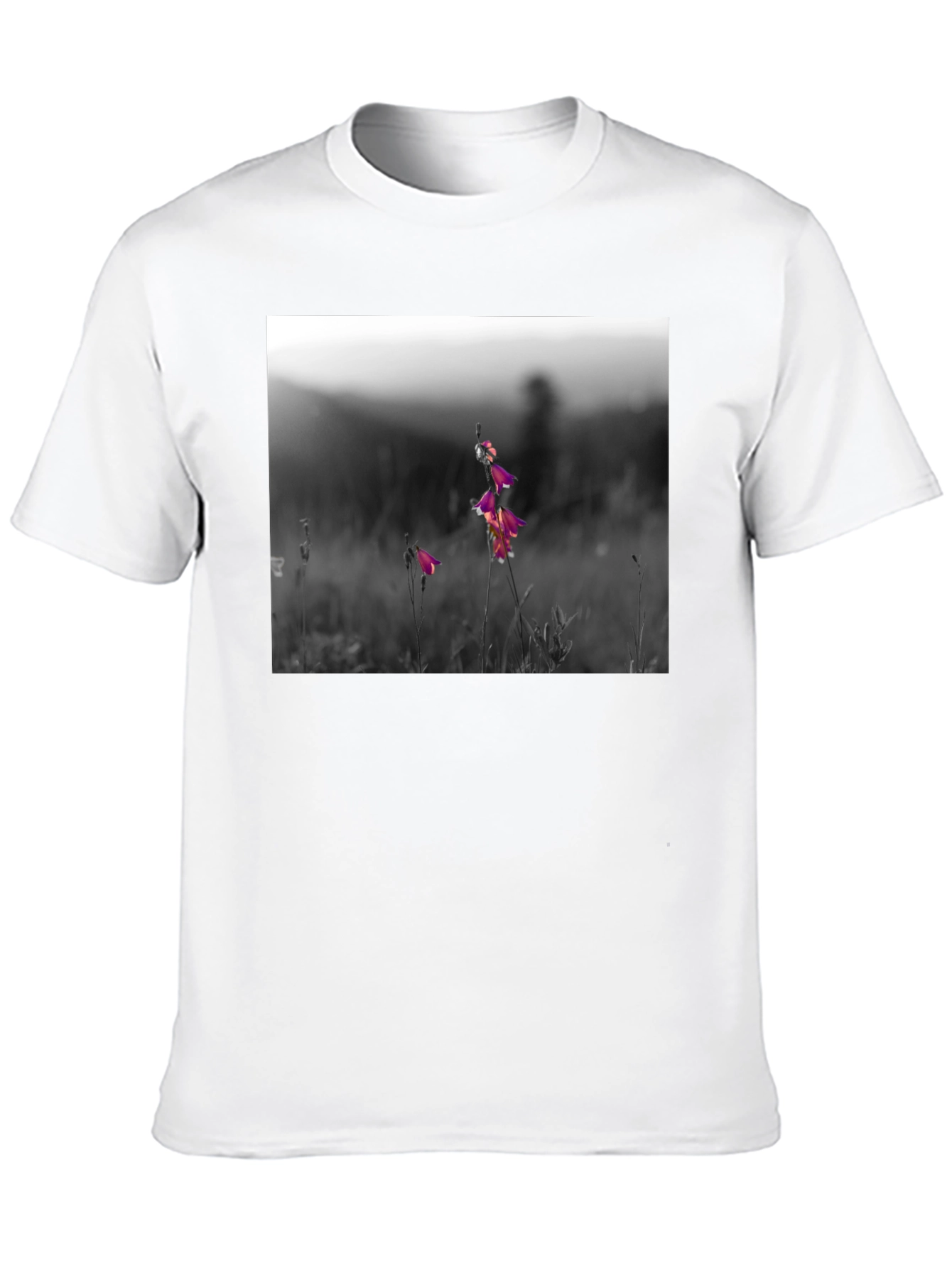 Floral Meadow Graphic Tee - Black Cotton Blend