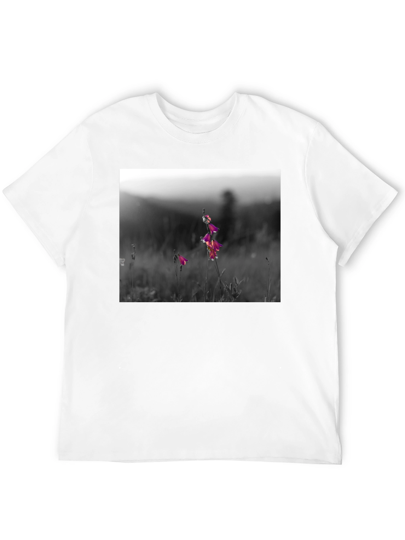 Floral Meadow Graphic Tee - Black Cotton Blend