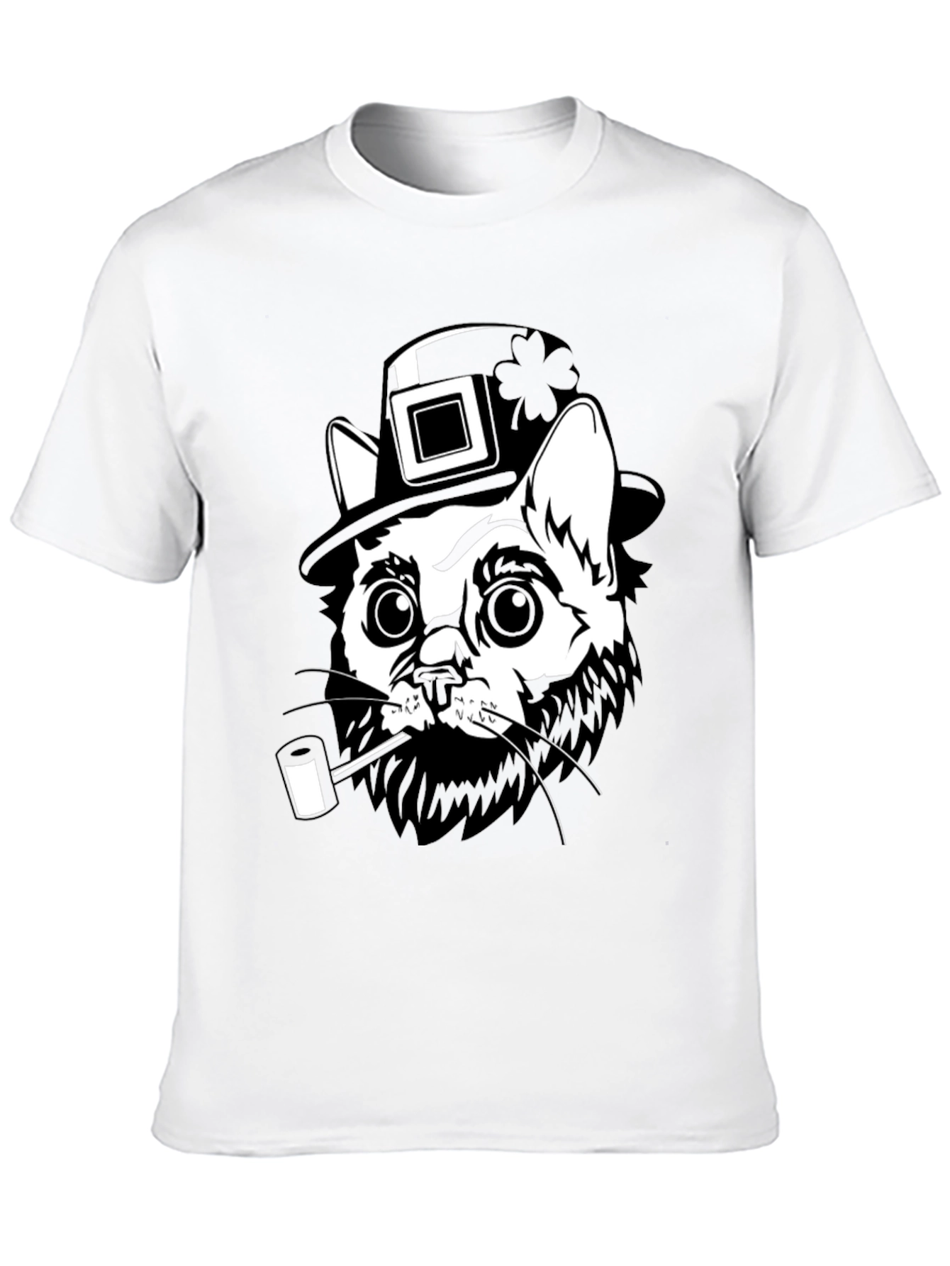 Leprechaun Cat Black T-Shirt