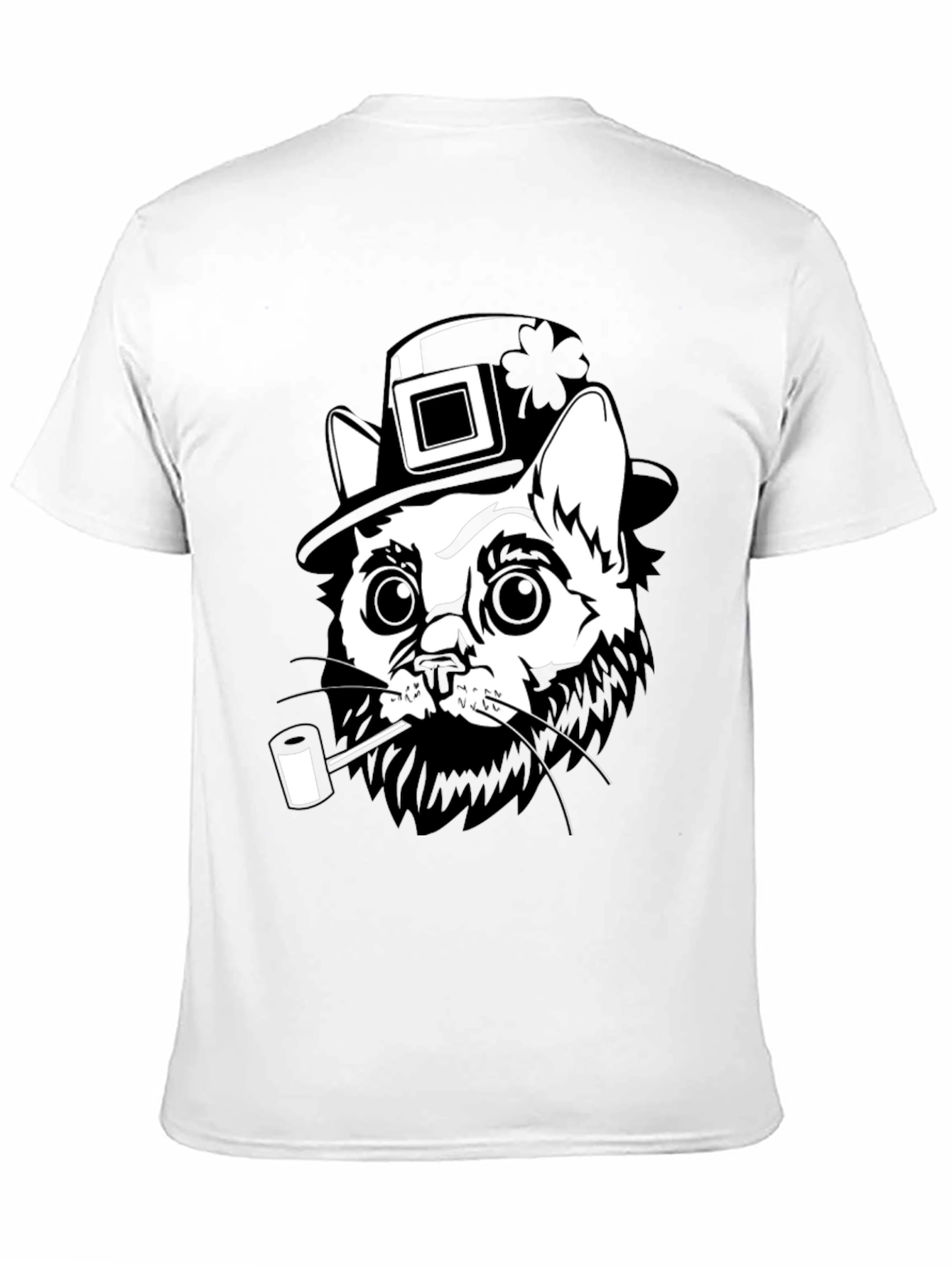 Leprechaun Cat Black T-Shirt