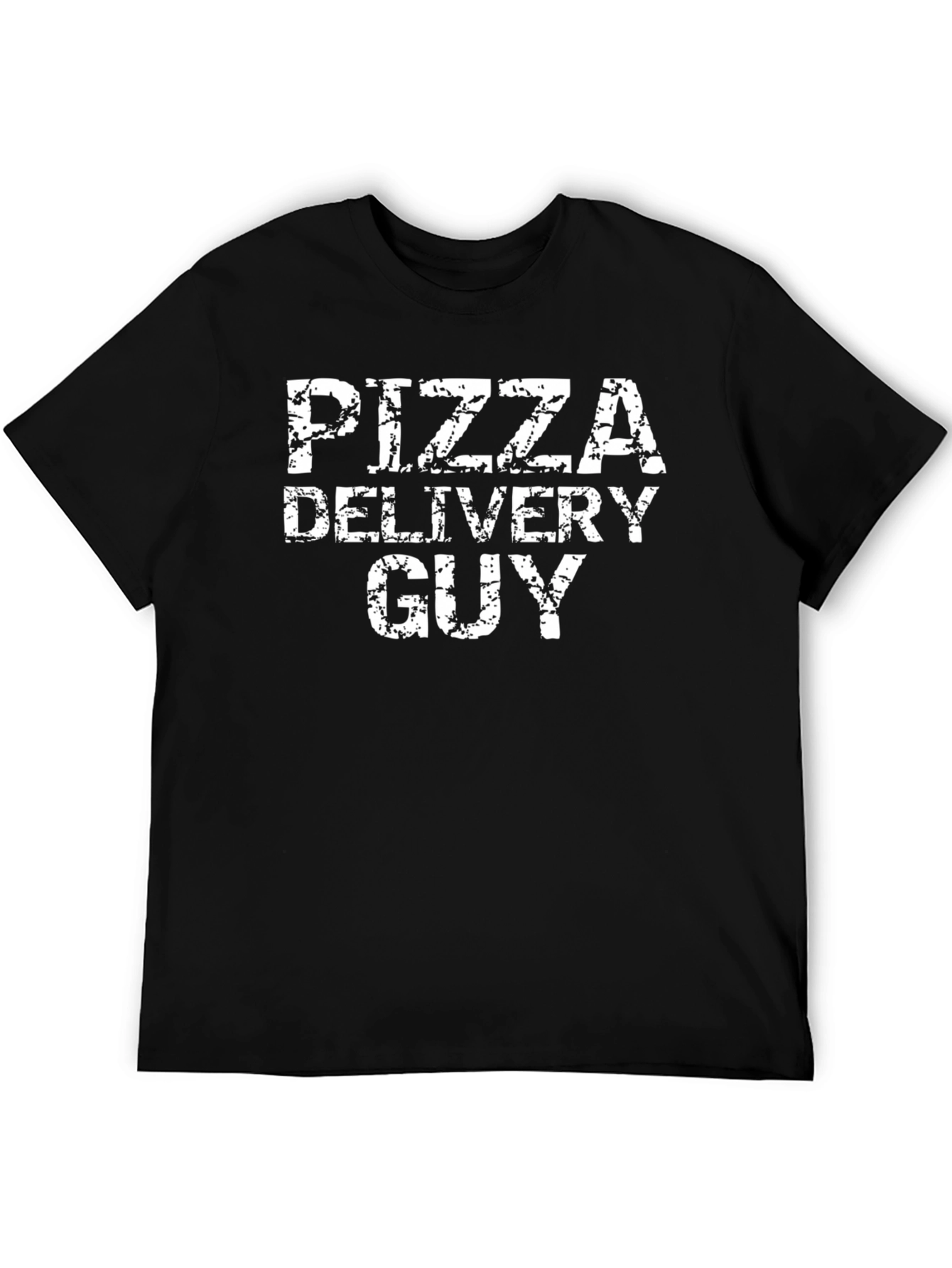 Pizza Delivery Guy Graphic Tee - Black Casual T-Shirt