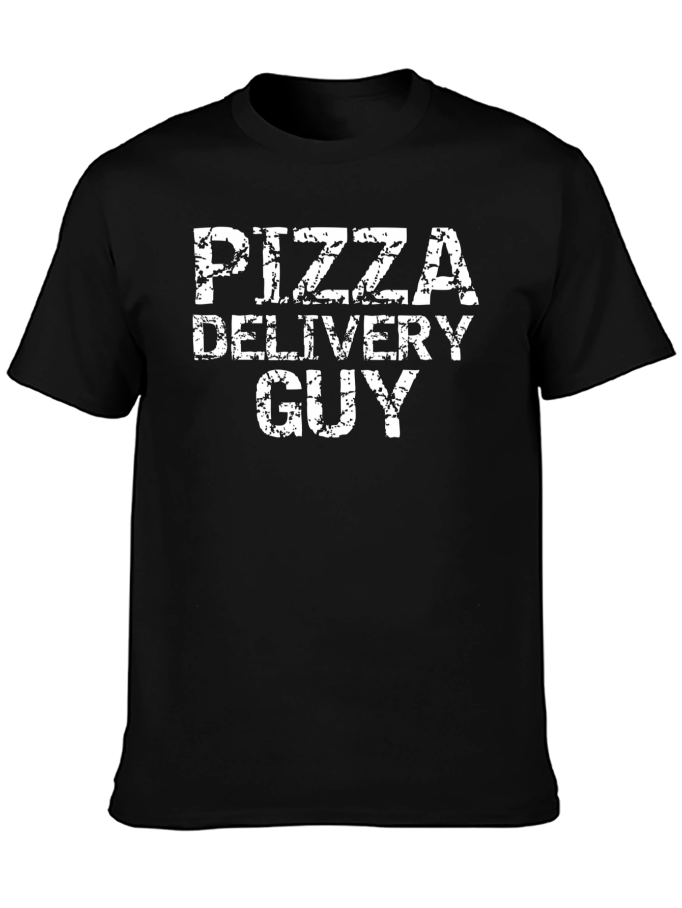 Pizza Delivery Guy Graphic Tee - Black Casual T-Shirt