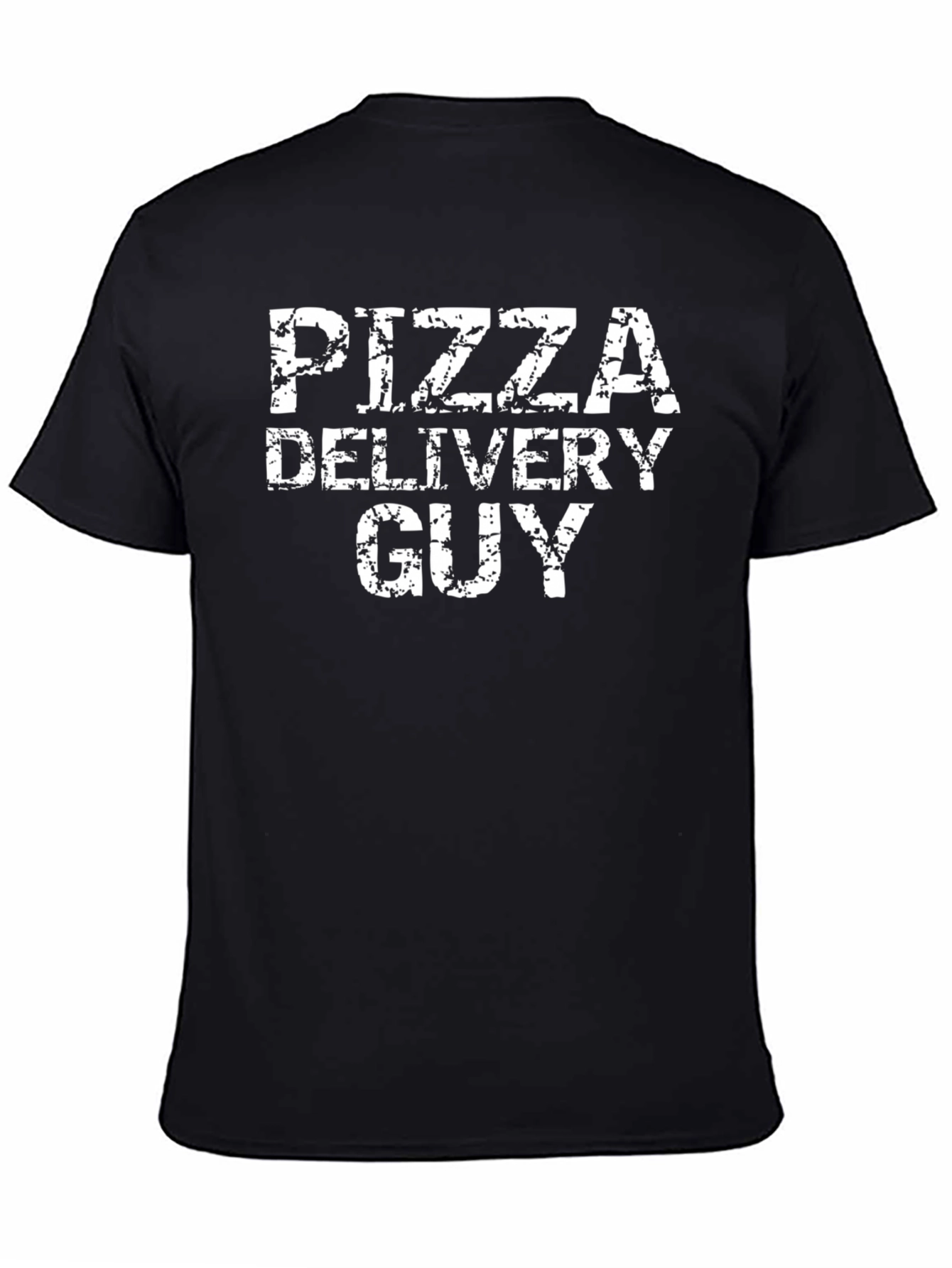 Pizza Delivery Guy Graphic Tee - Black Casual T-Shirt