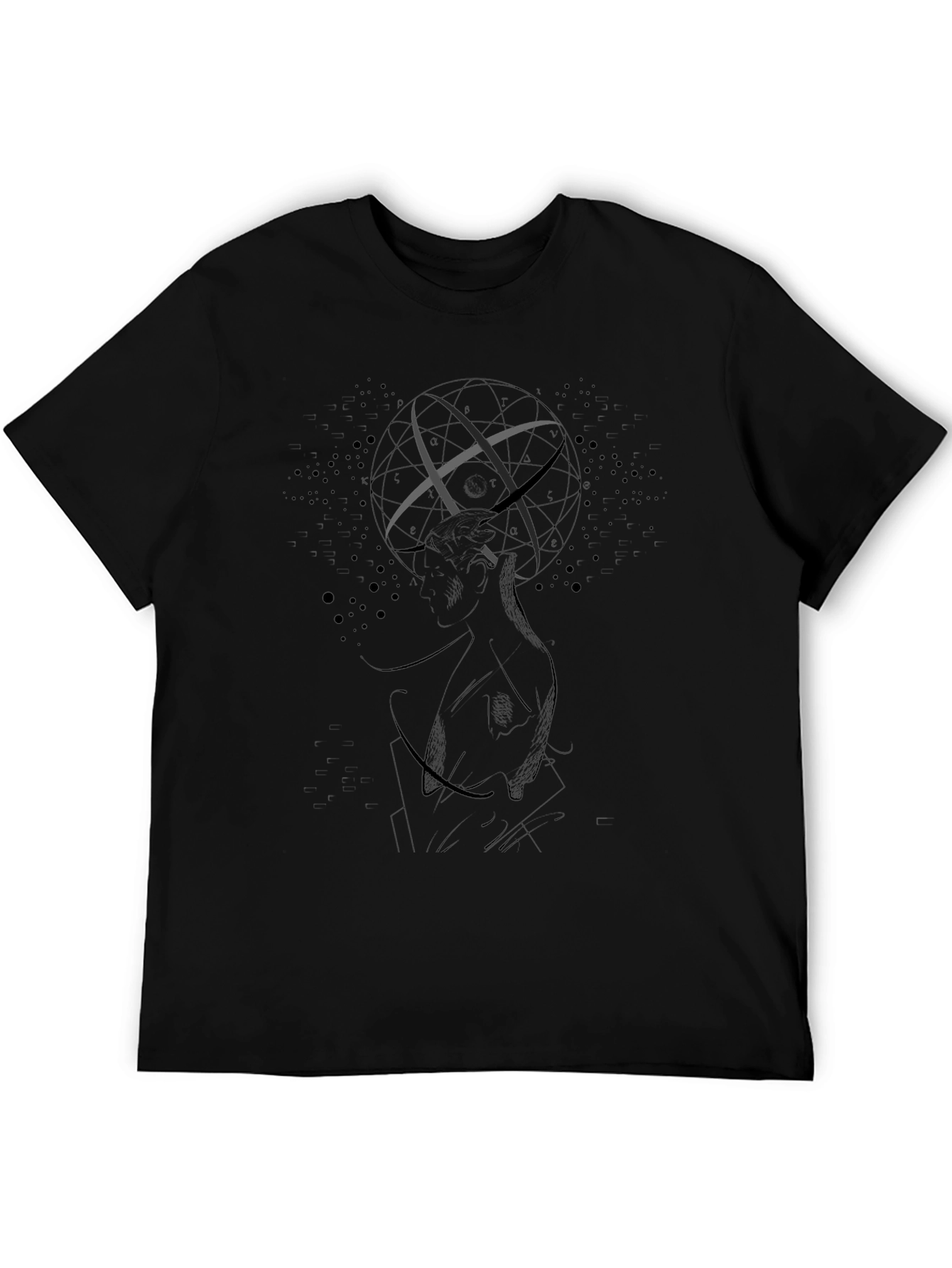 Mens Black Graphic Tee - Atlas Design