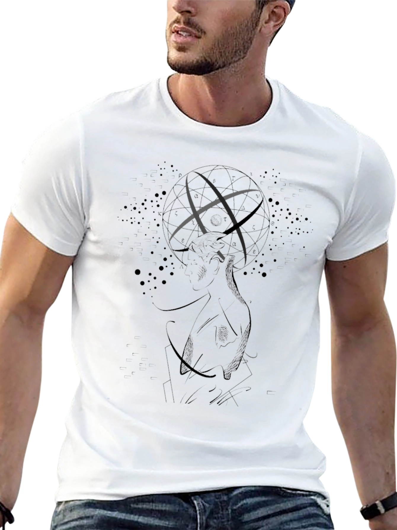 Mens Black Graphic Tee - Atlas Design