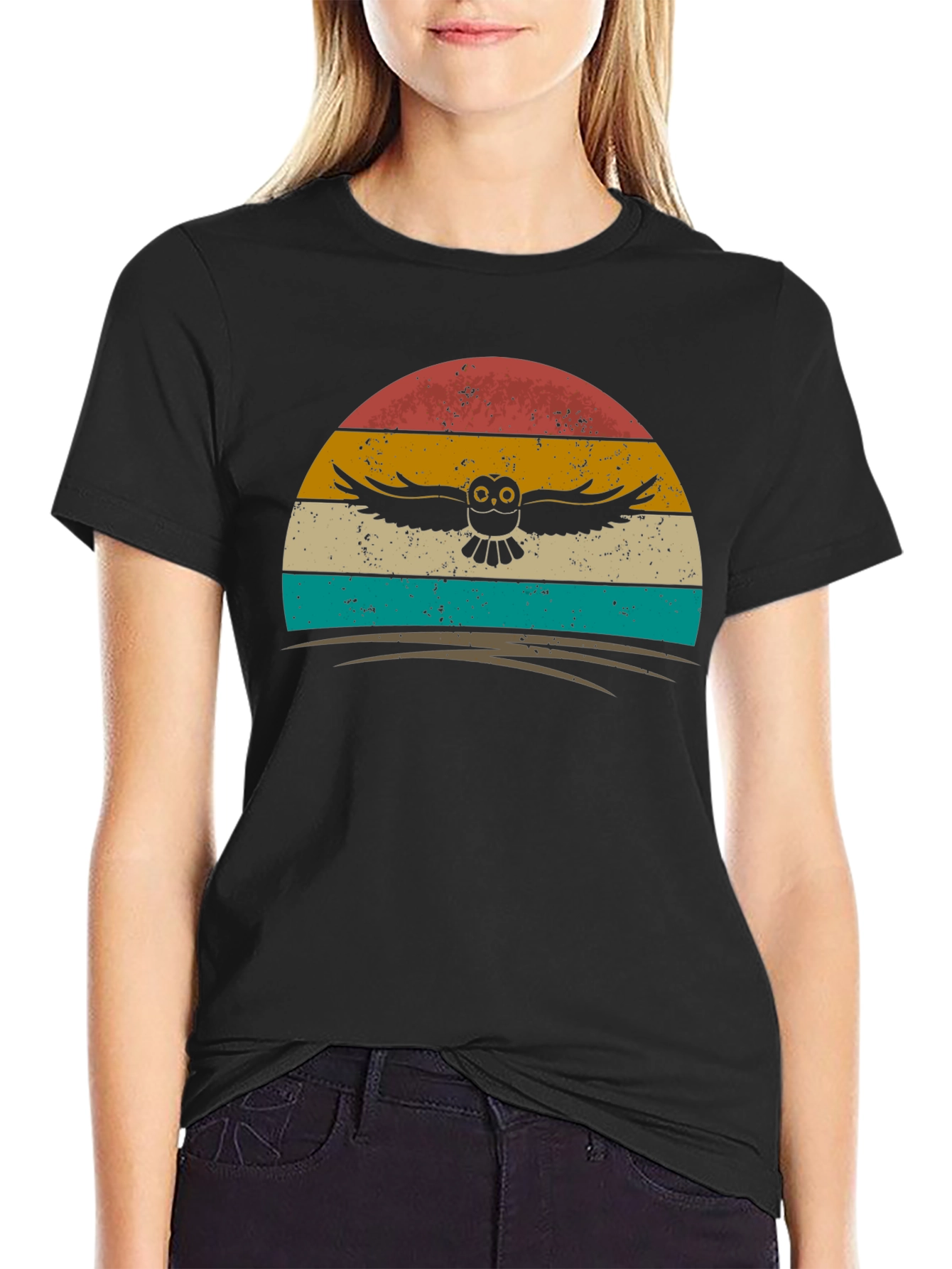 Retro Owl Sunset Graphic Tee