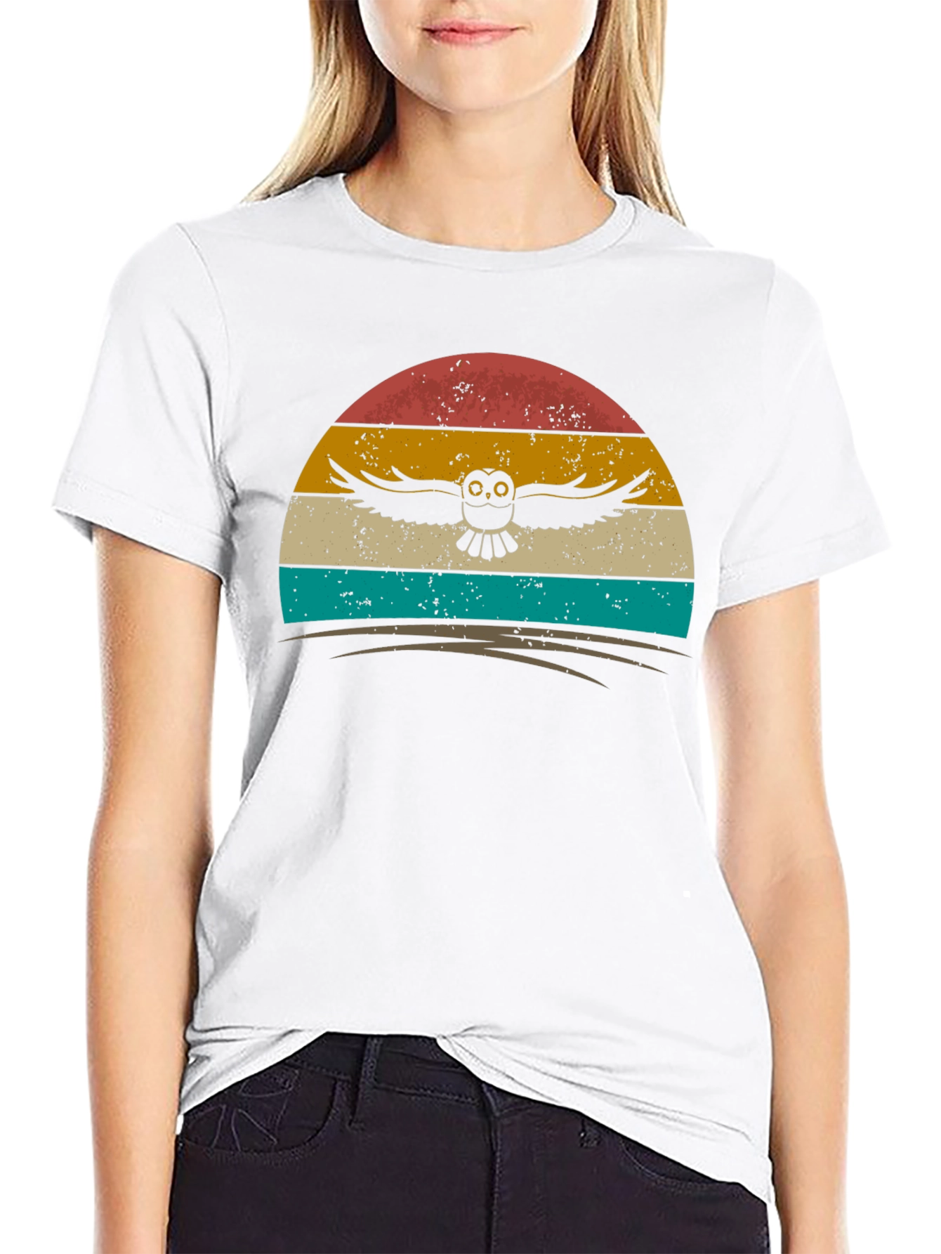 Retro Owl Sunset Graphic Tee