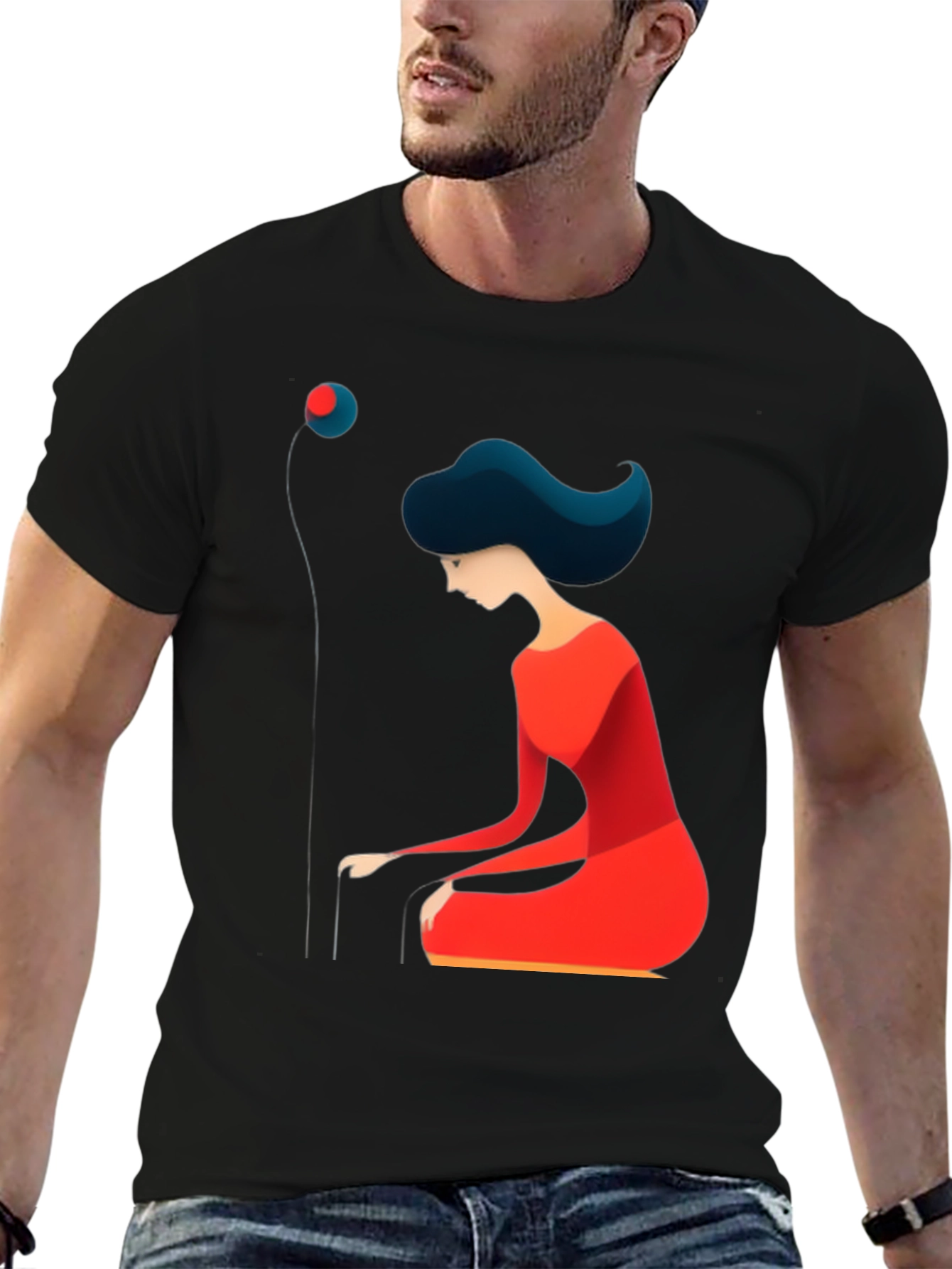 Abstract Woman Graphic Tee - Modern Art T-Shirt