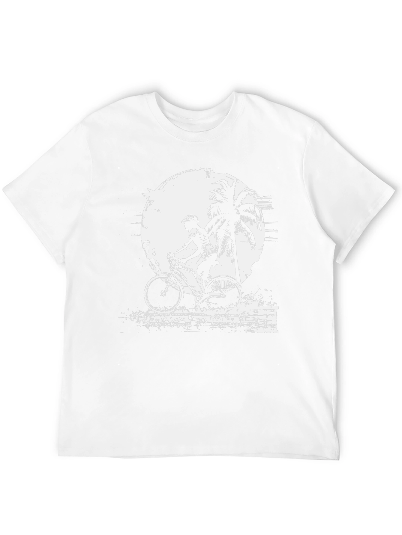 Biker Palm Tree Graphic Black T-Shirt