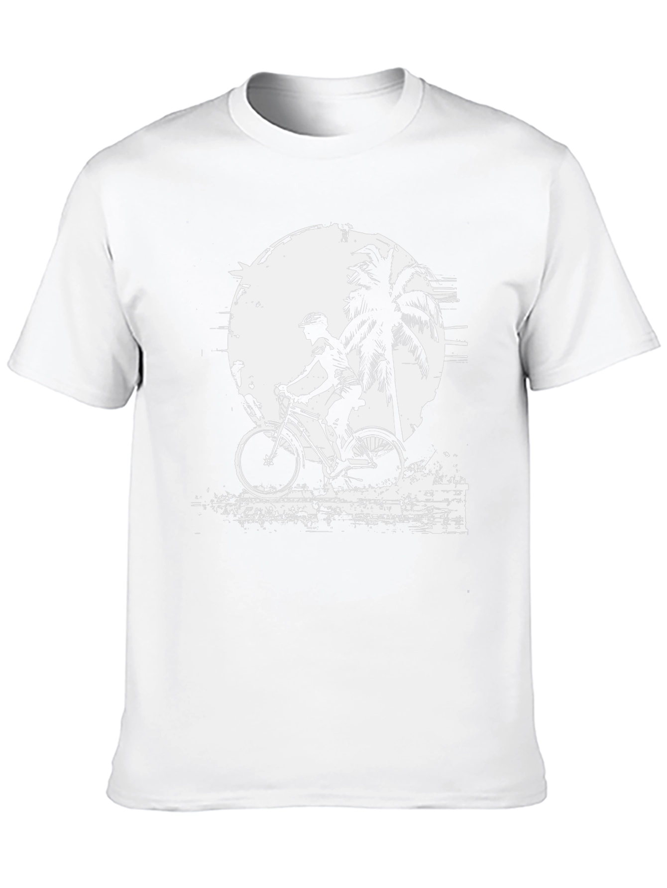 Biker Palm Tree Graphic Black T-Shirt
