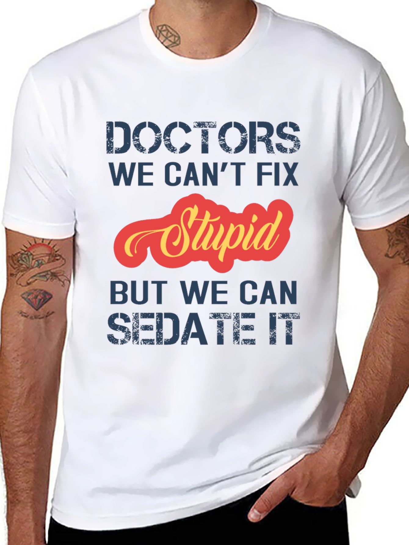 Funny Doctor T-Shirt: Cant Fix Stupid