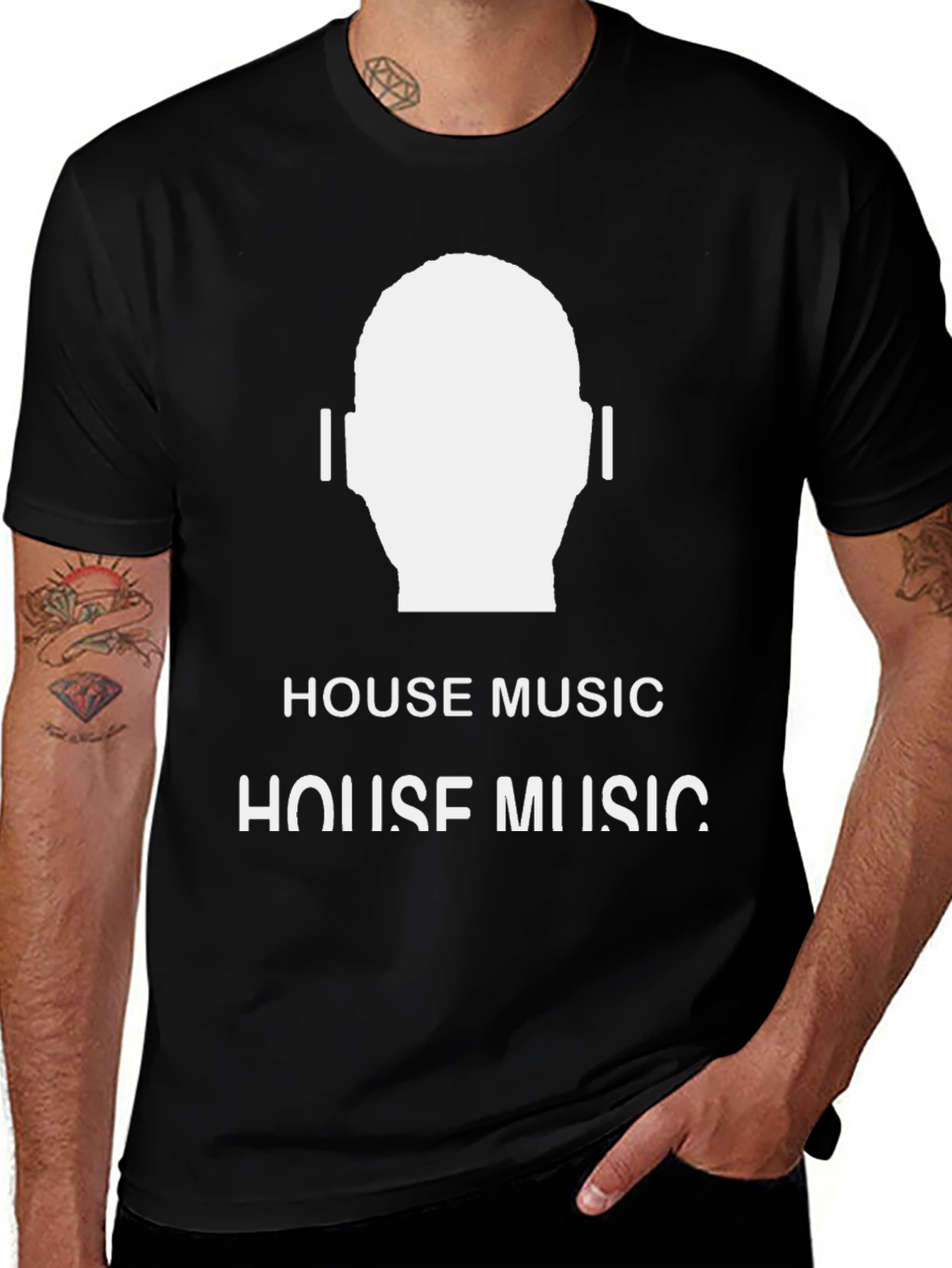 House Music T-Shirt - Graphic Design Black Tee