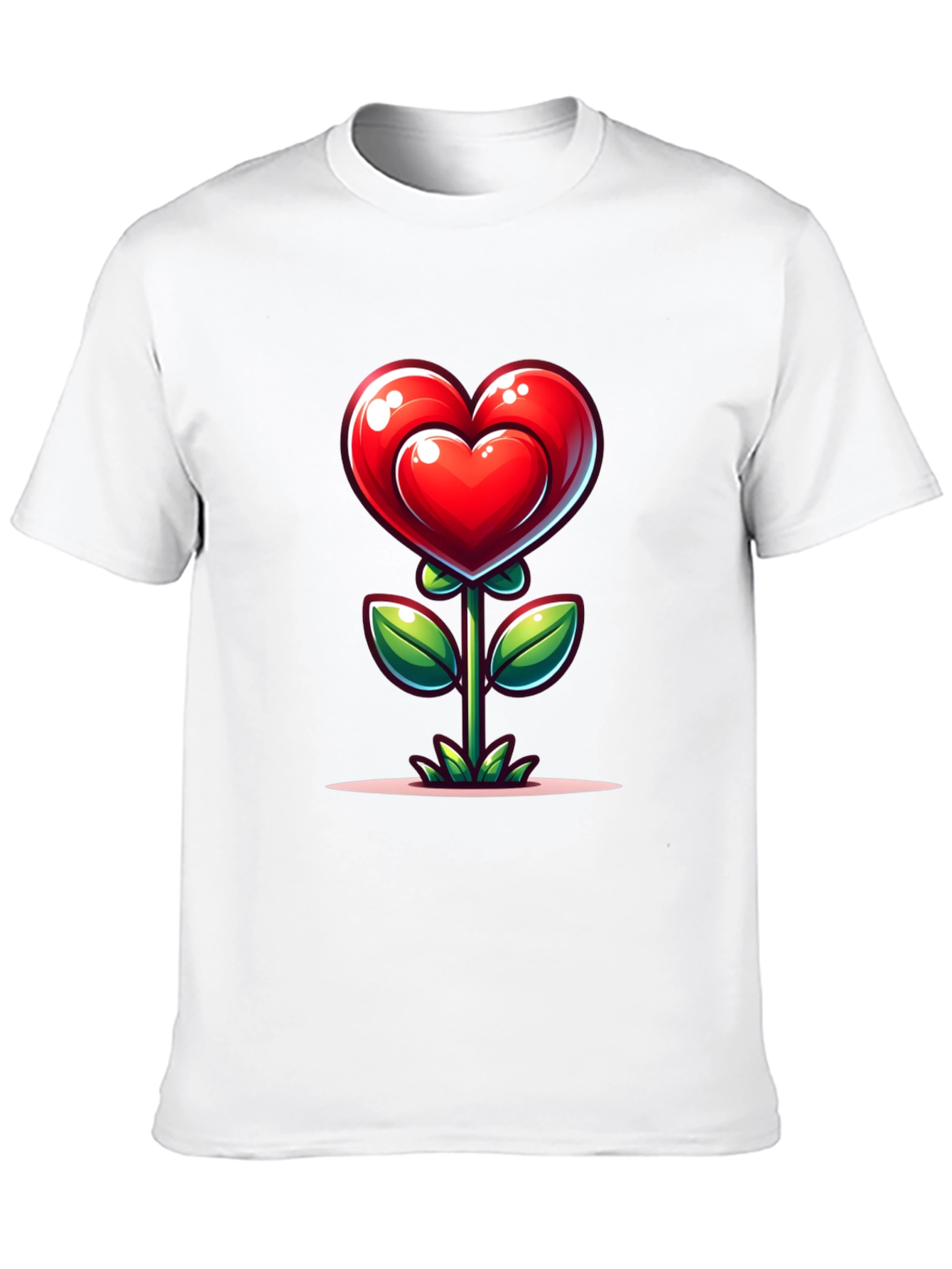 Heart Flower Graphic Tee - Valentines Day