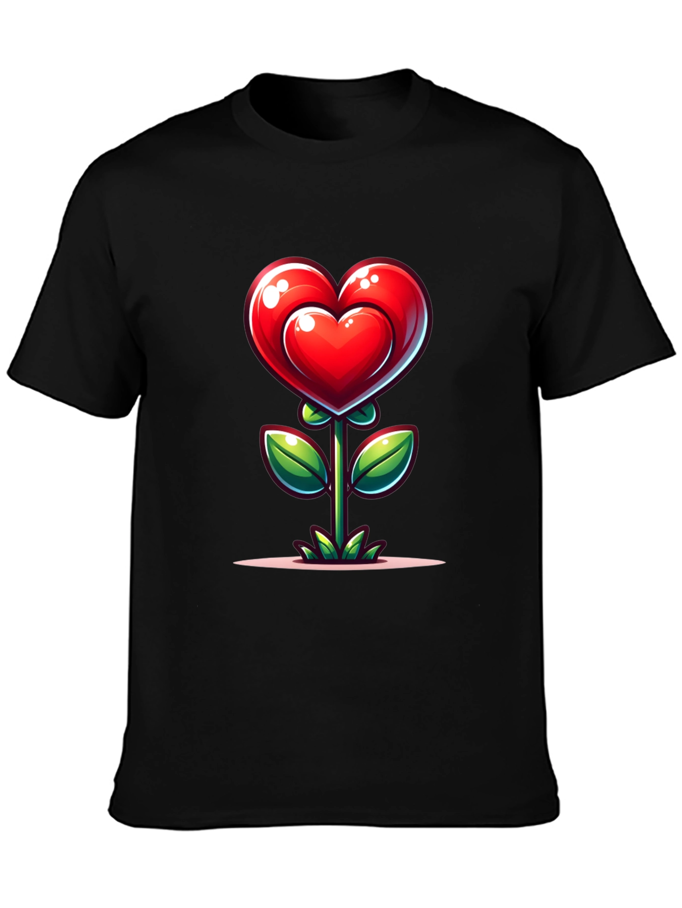 Heart Flower Graphic Tee - Valentines Day