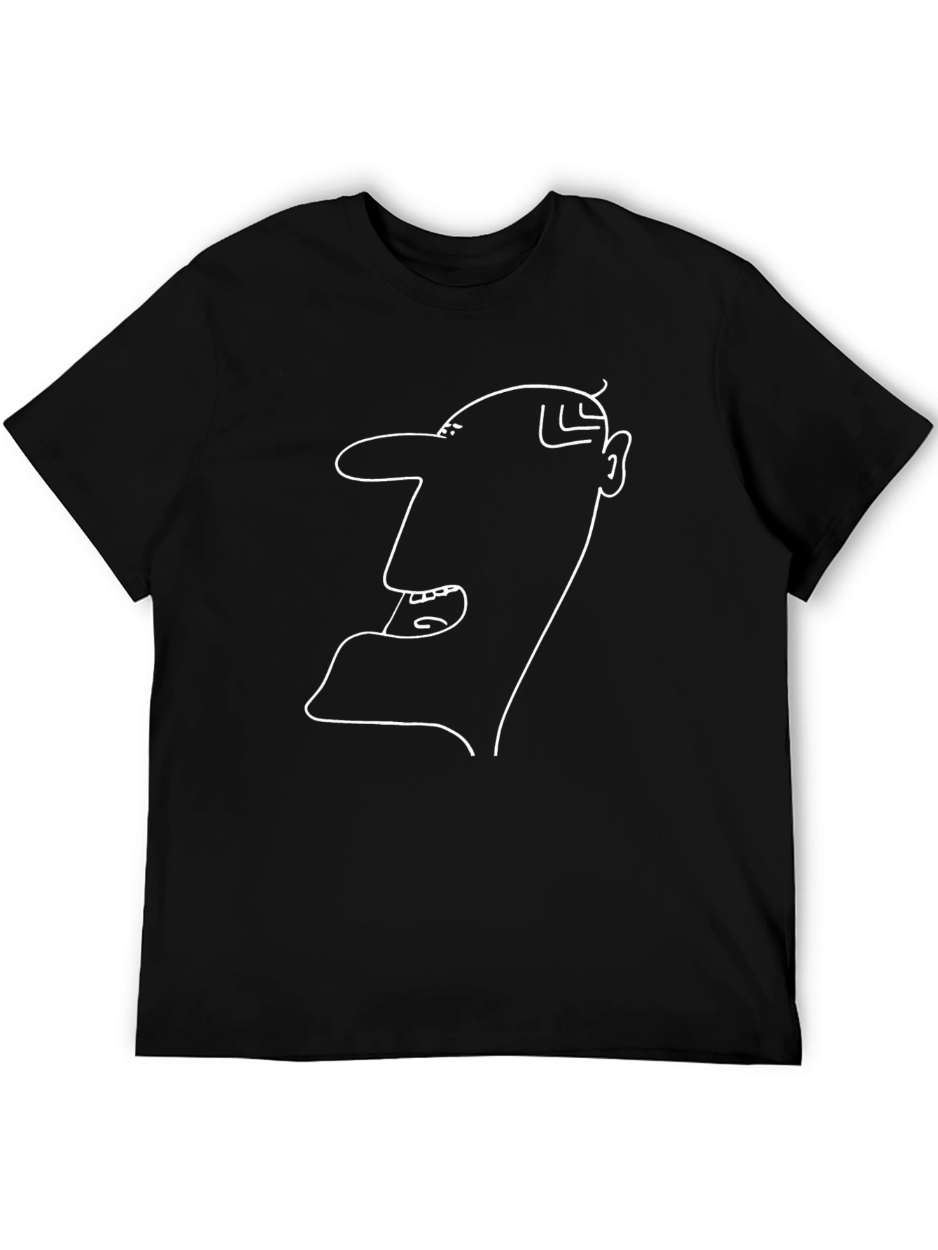 Abstract Face Outline Black T-Shirt