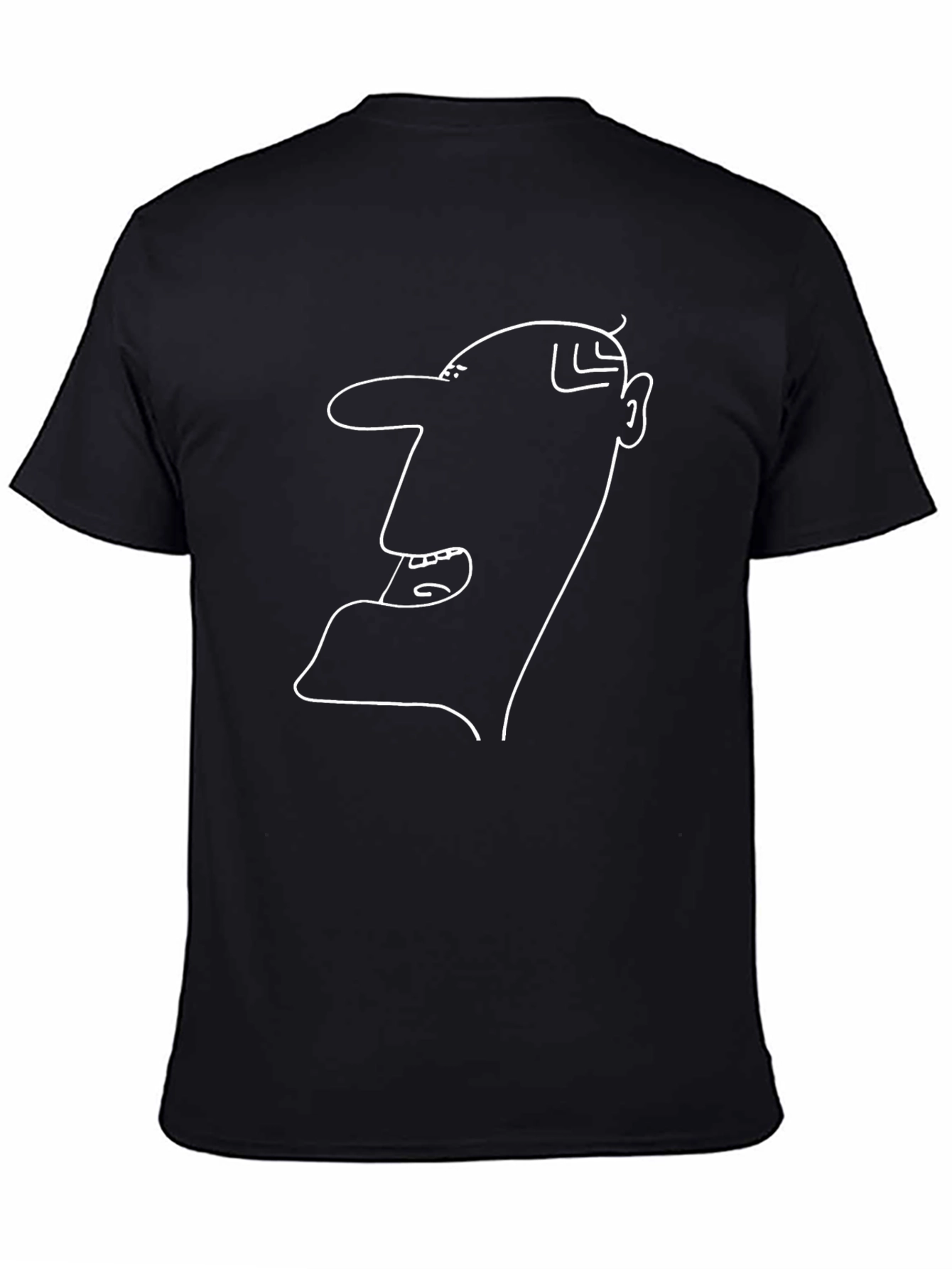Abstract Face Outline Black T-Shirt
