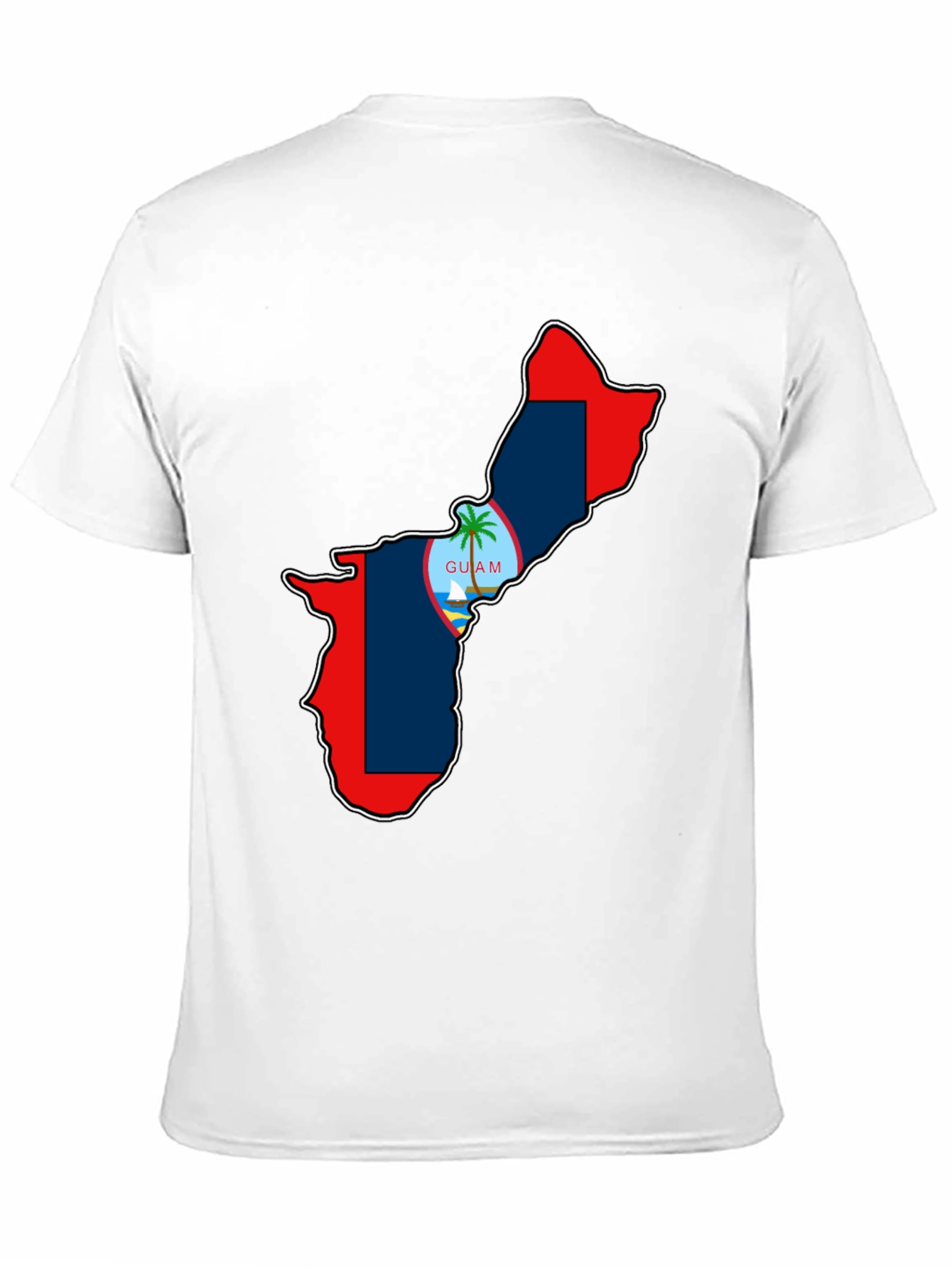 Guam Map T-Shirt Black Pride Island Souvenir