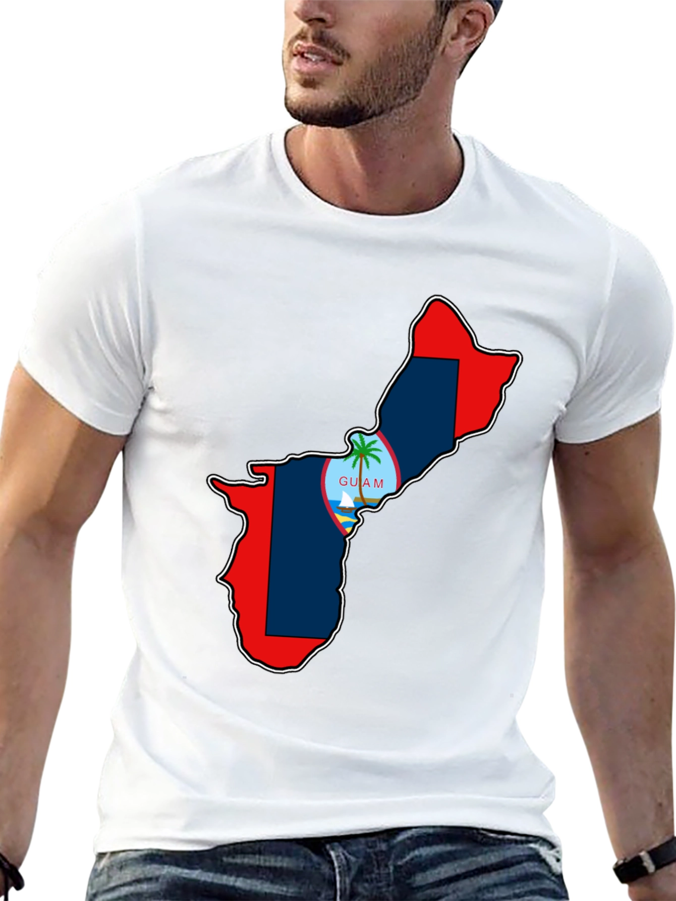 Guam Map T-Shirt Black Pride Island Souvenir