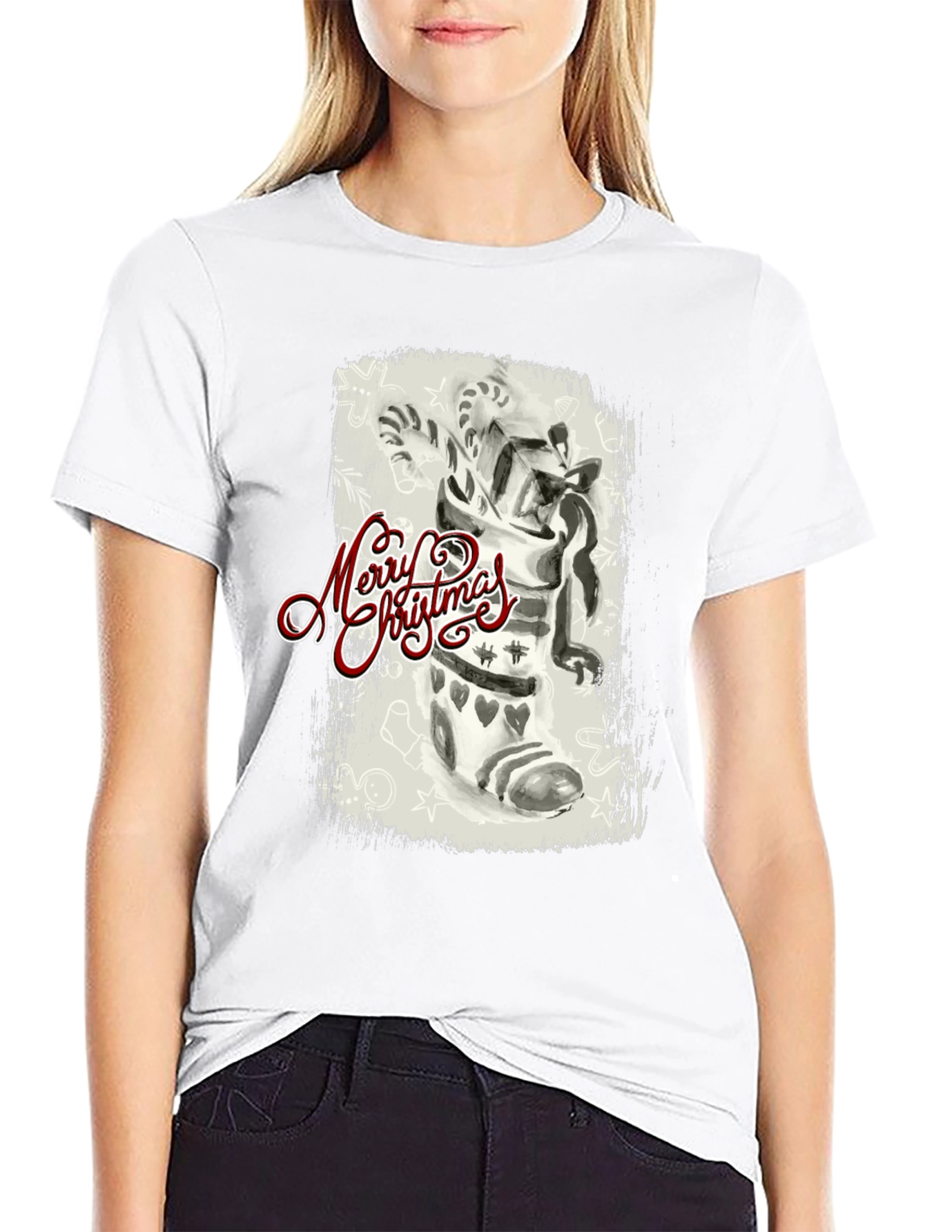 Festive Christmas Stocking Graphic Tee