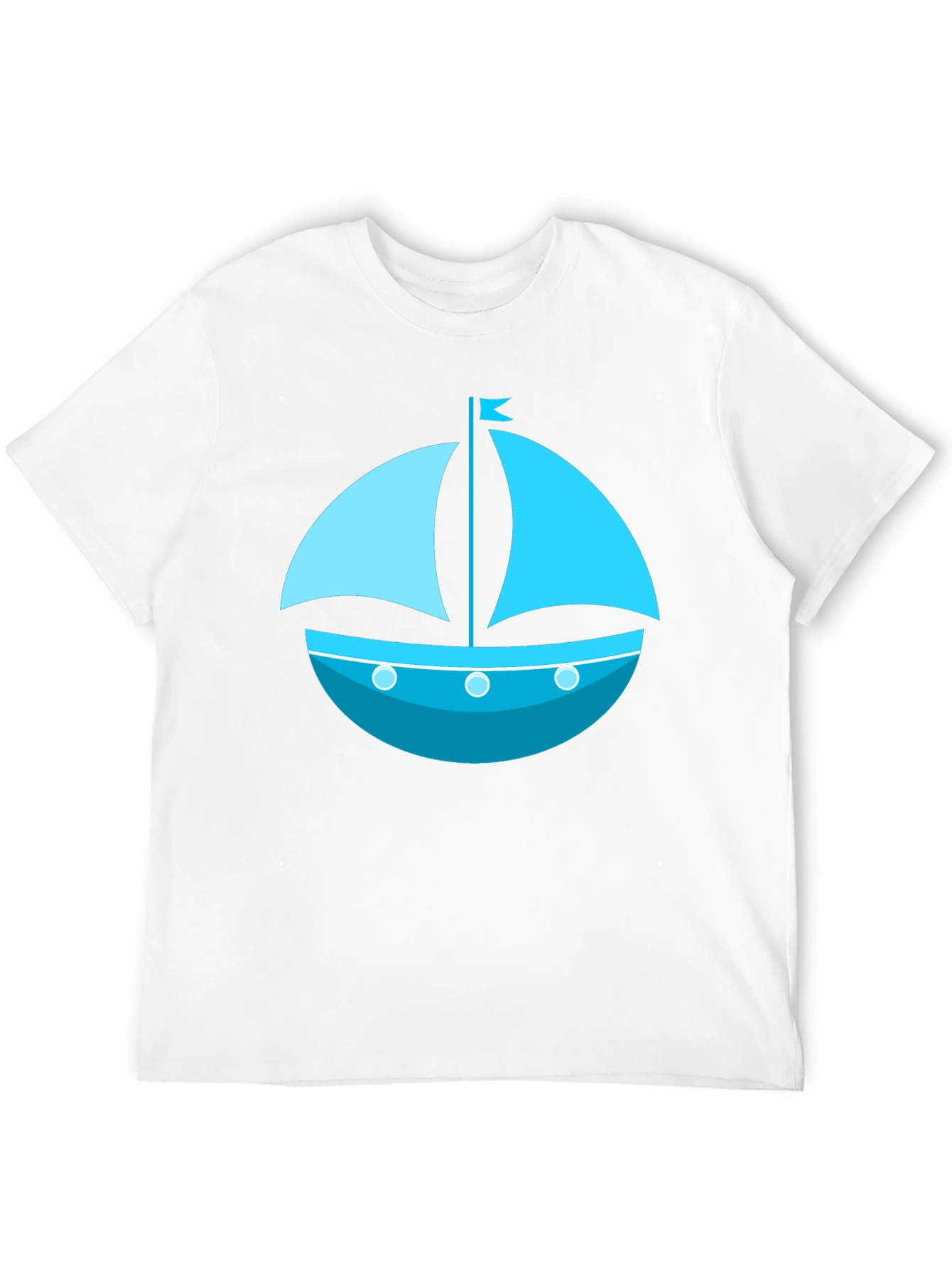 Nautical Sailboat Graphic Tee - Black Cotton Shirt