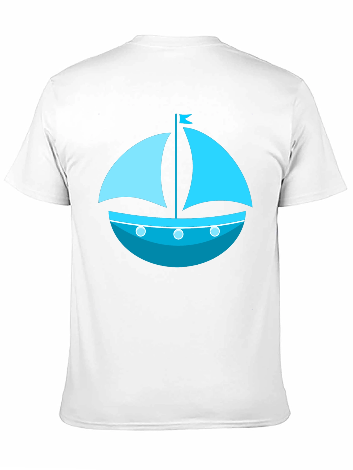 Nautical Sailboat Graphic Tee - Black Cotton Shirt