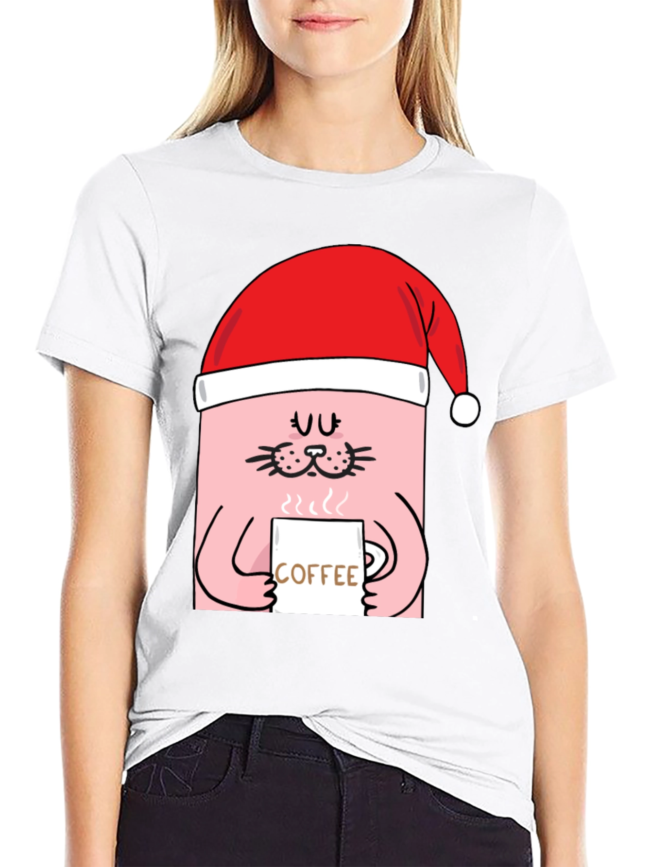 Festive Cat Coffee T-Shirt