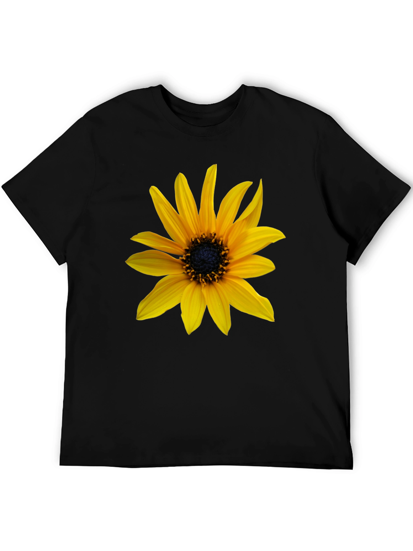 Sunflower Graphic Tee - Black Cotton Blend