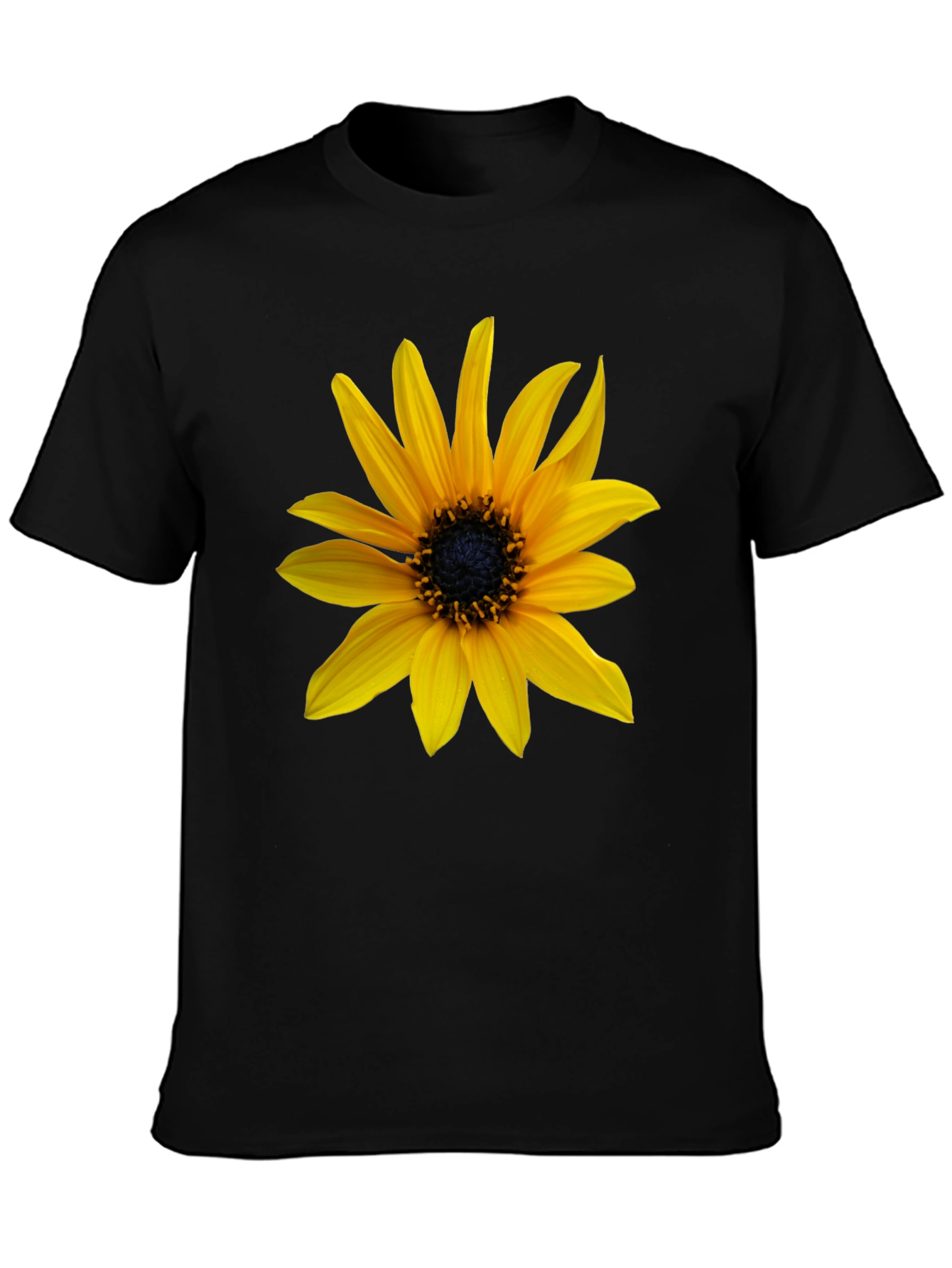 Sunflower Graphic Tee - Black Cotton Blend