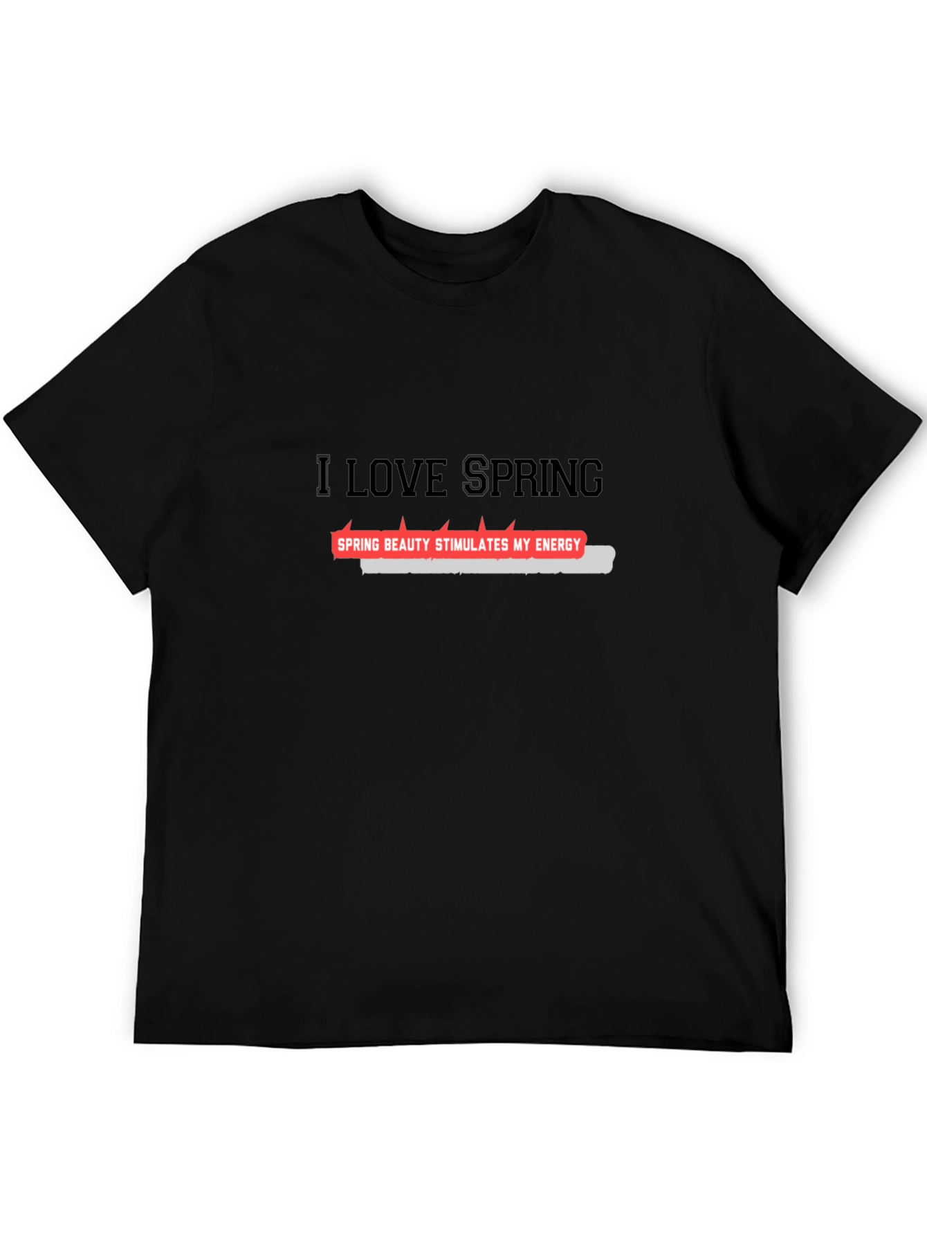 I Love Spring Black T-Shirt