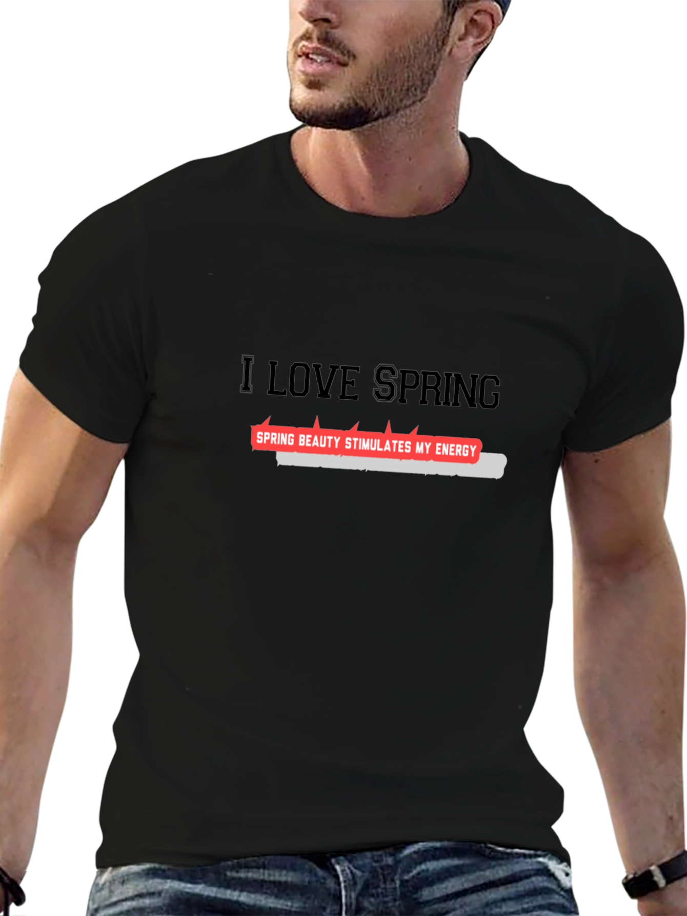 I Love Spring Black T-Shirt