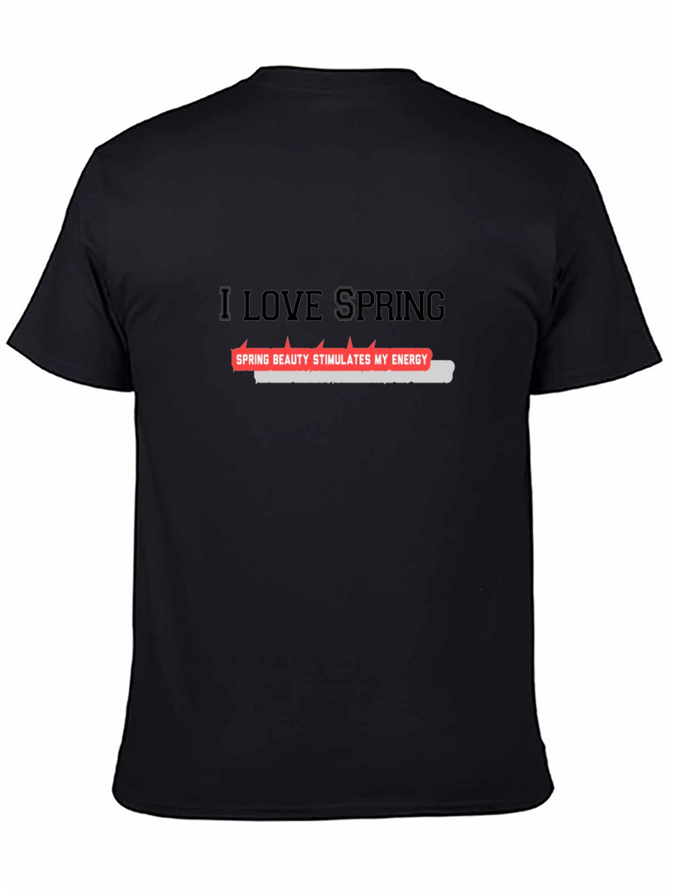 I Love Spring Black T-Shirt