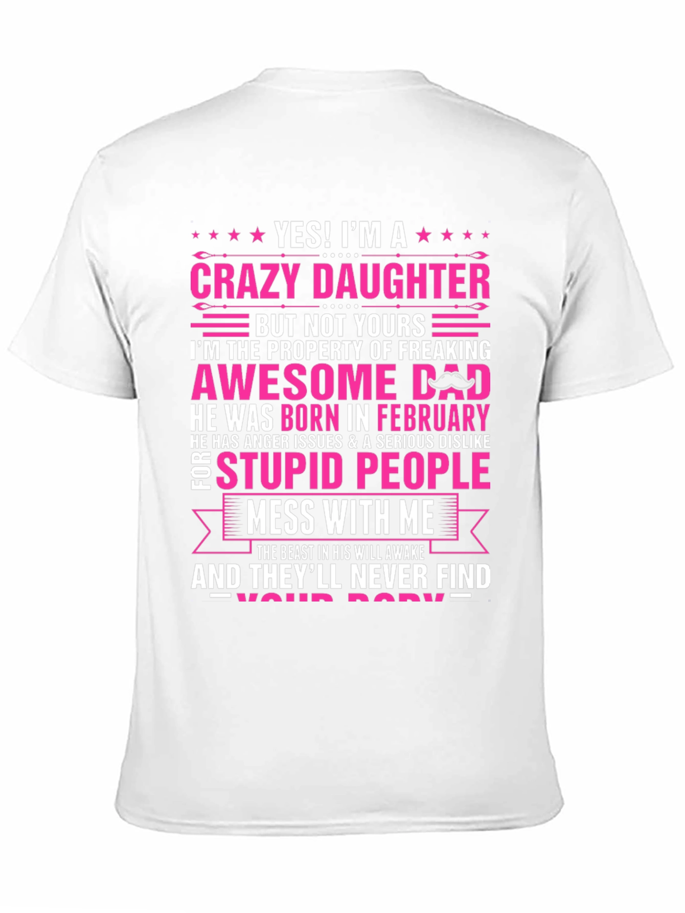 Crazy Daughter Awesome Dad Graphic T-Shirt
