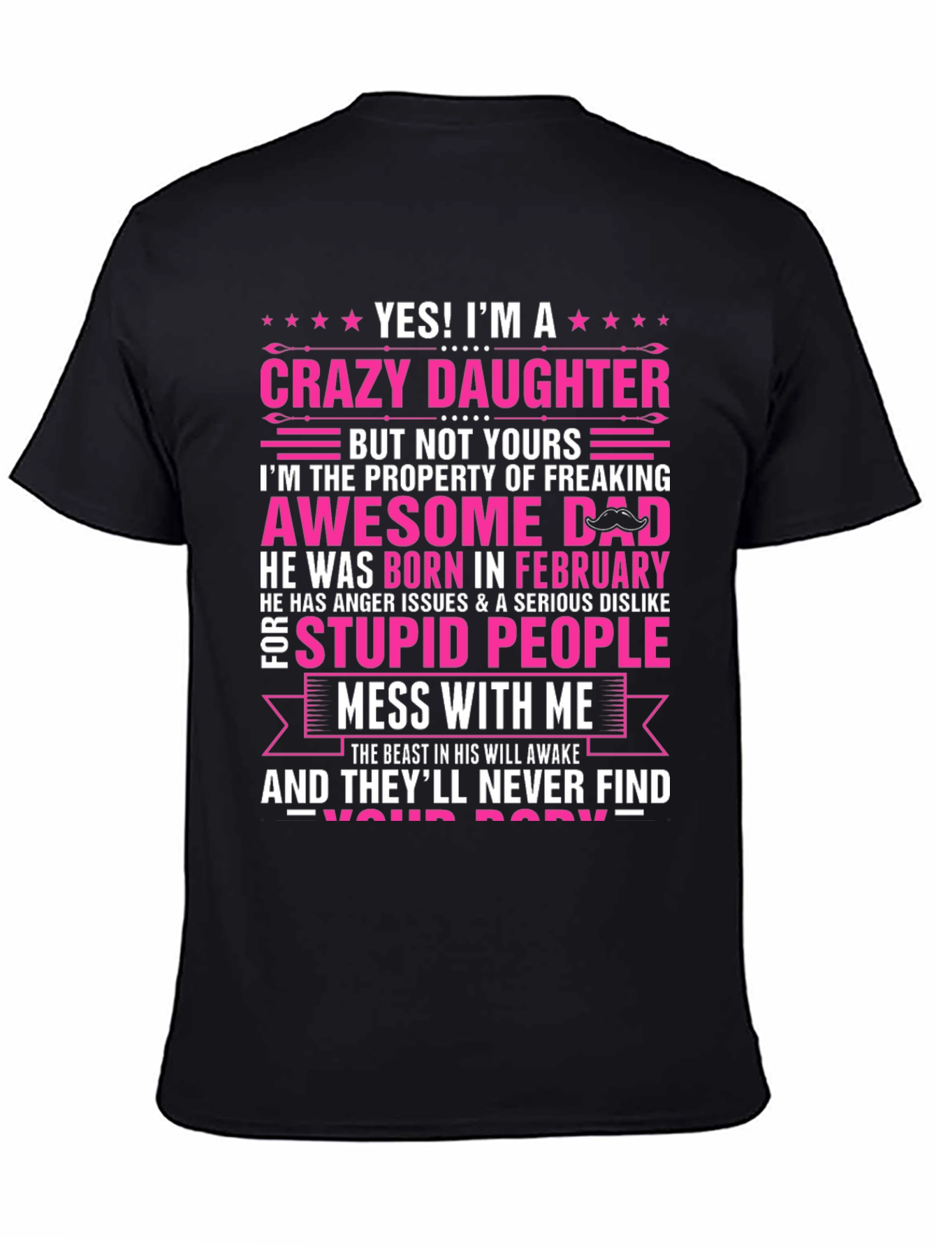 Crazy Daughter Awesome Dad Graphic T-Shirt