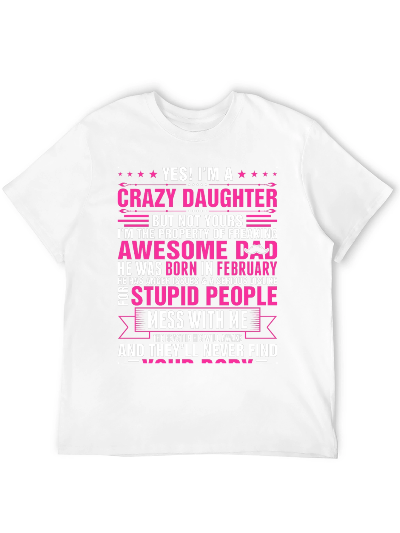 Crazy Daughter Awesome Dad Graphic T-Shirt