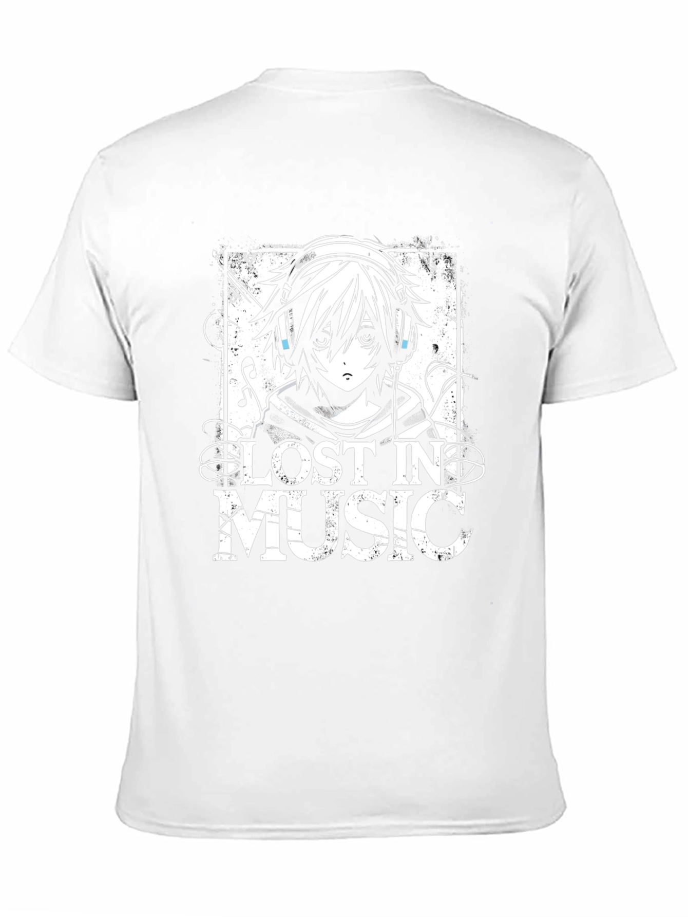 Lost in Music Anime Style Graphic T-Shirt