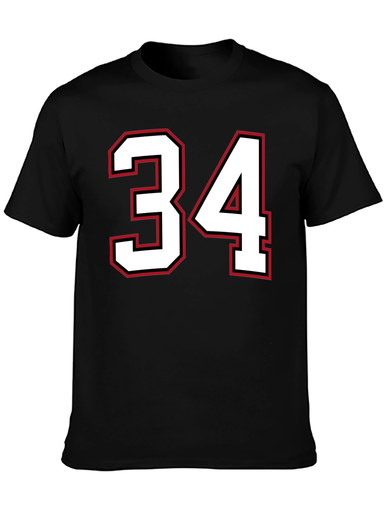 Jersey Number 34 Black T-Shirt
