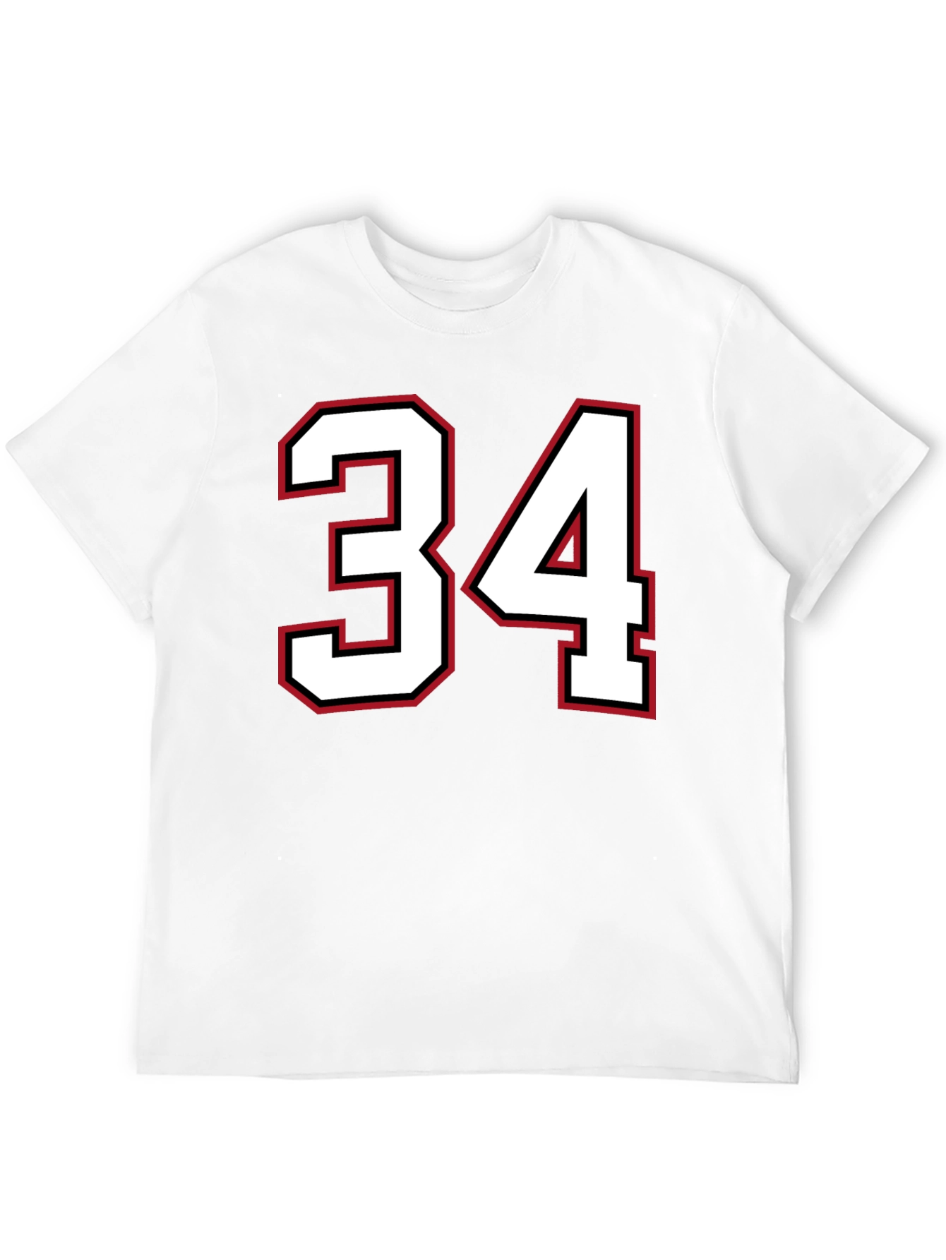 Jersey Number 34 Black T-Shirt