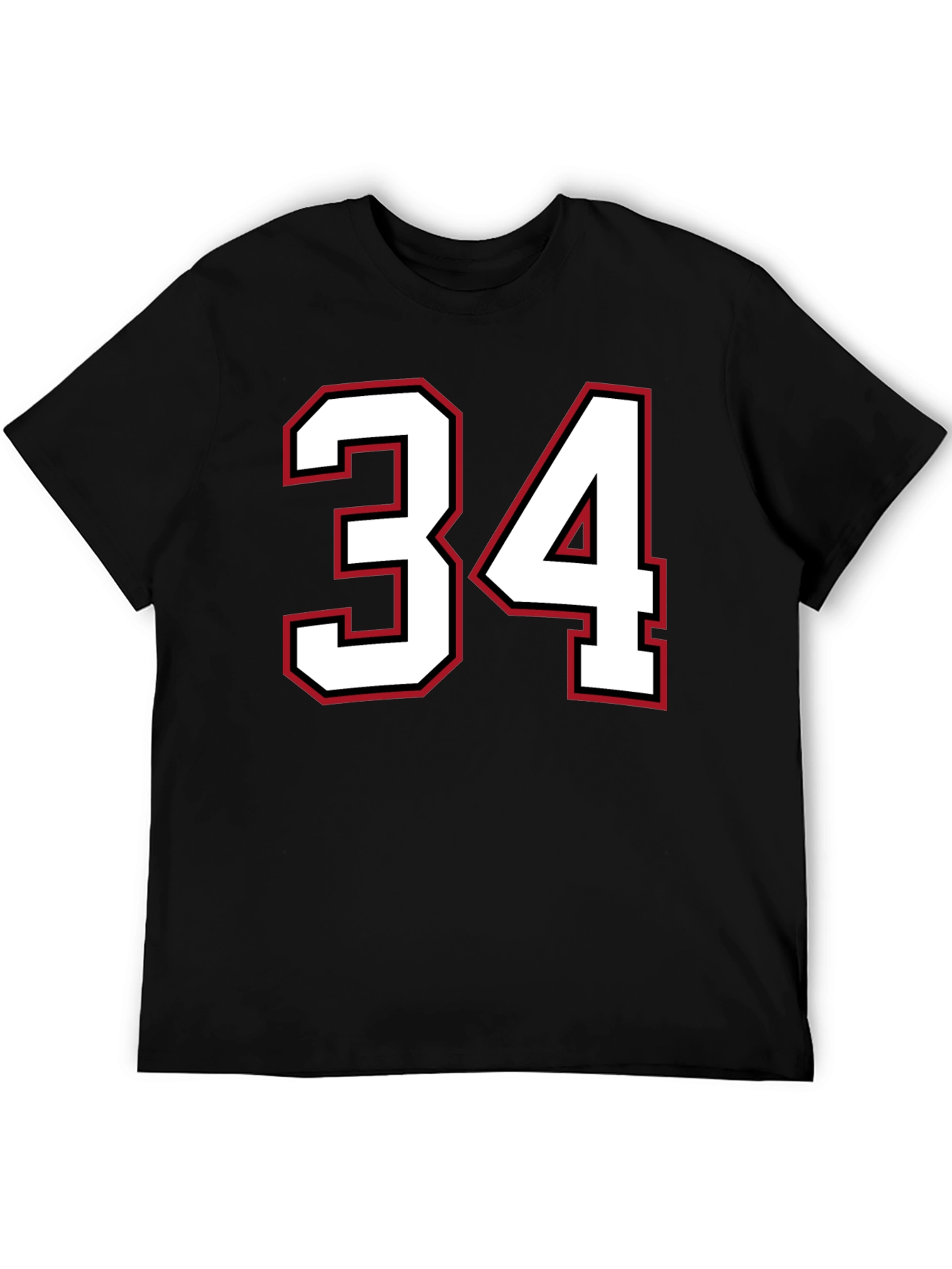 Jersey Number 34 Black T-Shirt